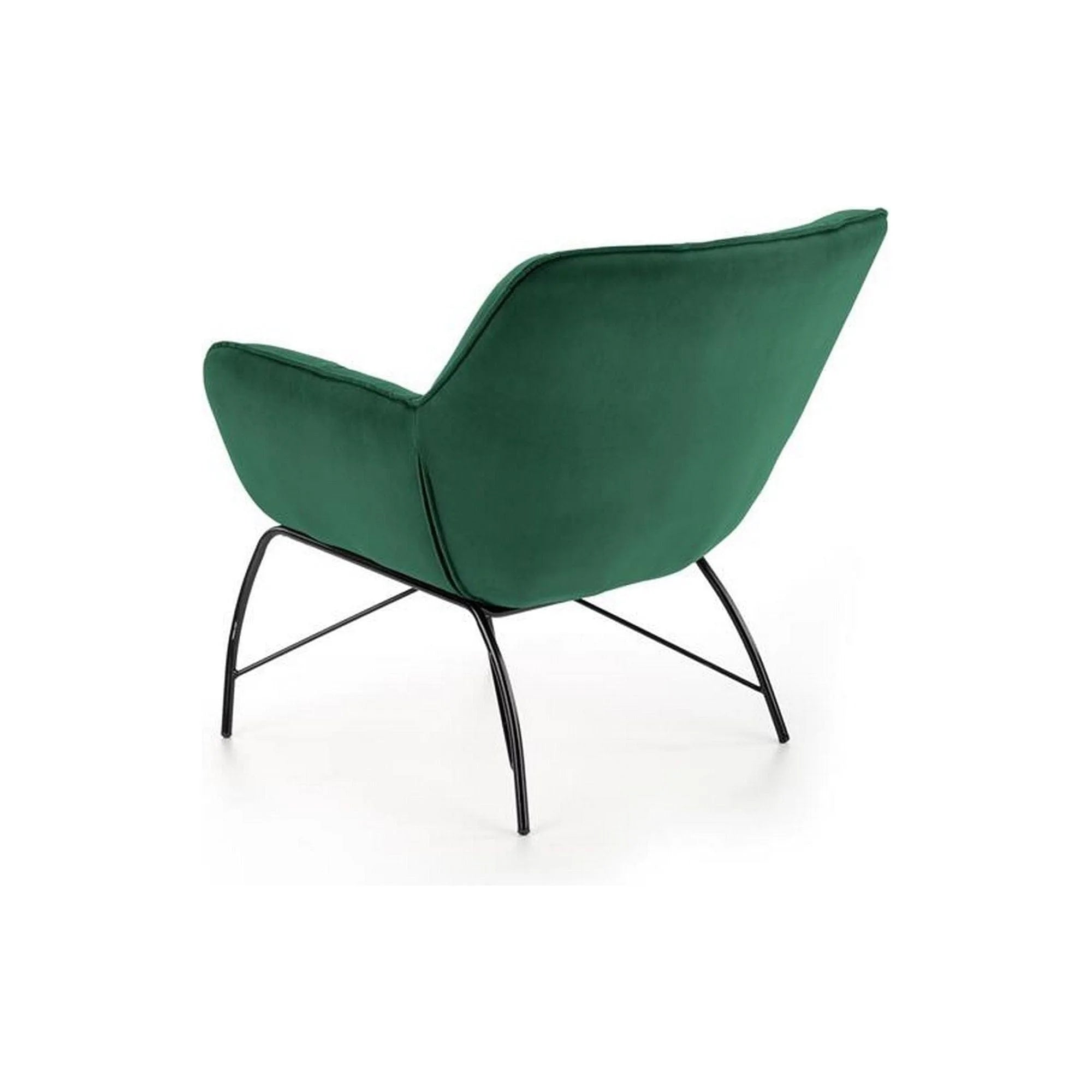 Fotoliu BELTON, verde inchis/negru, stofa catifelata/otel, 74x73x78 cm