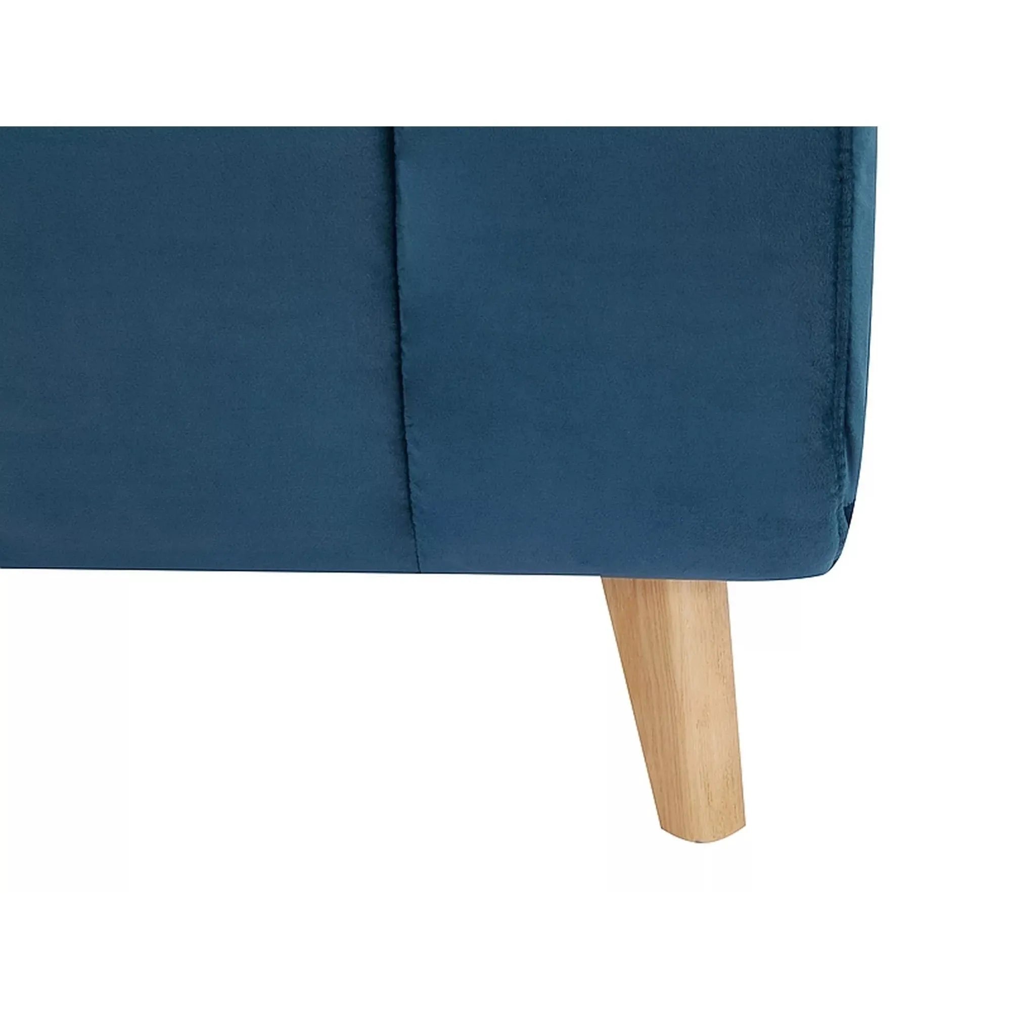 Fotoliu BILLY, albastru/fag, stofa catifelata/lemn, 103x94x82 cm