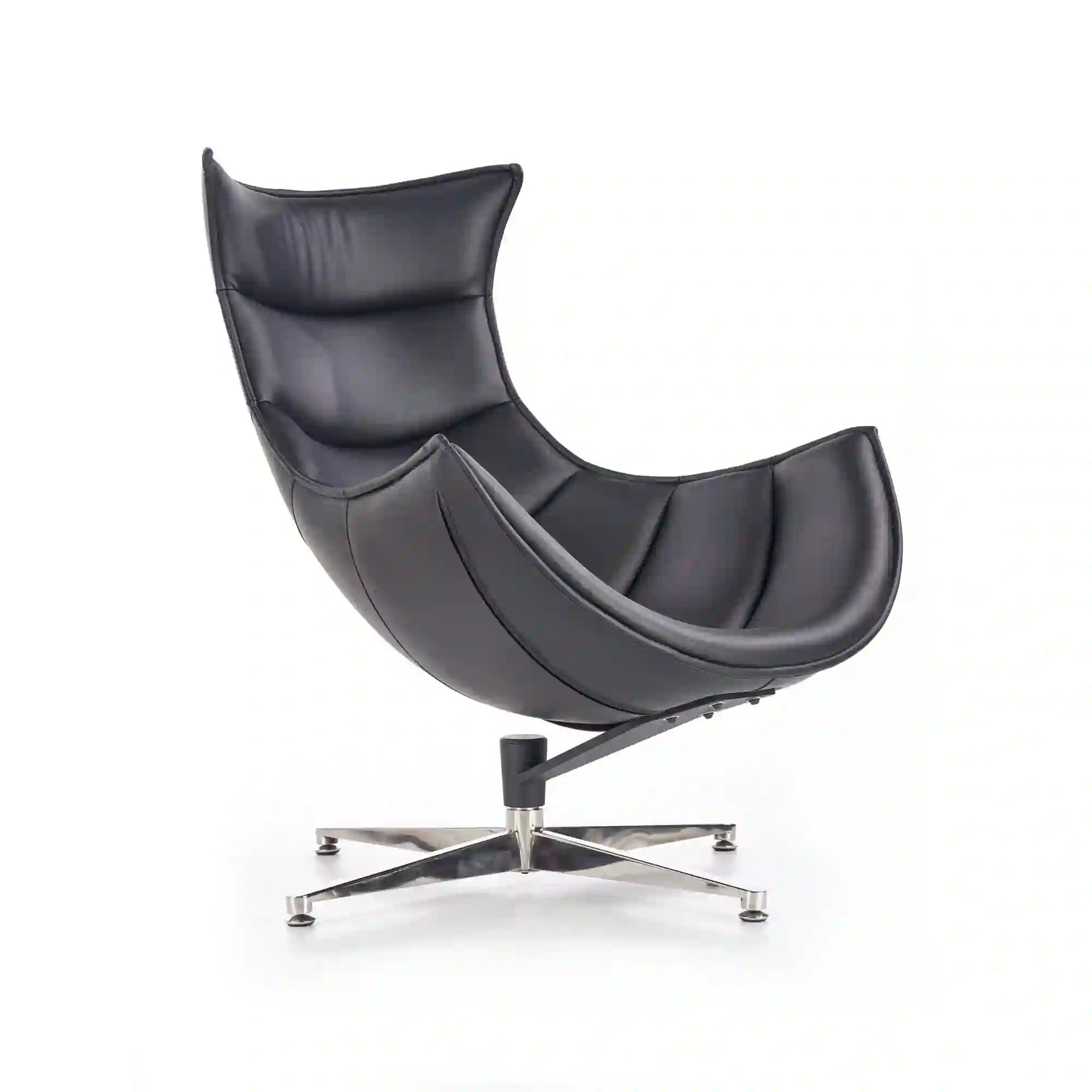 Fotoliu birou LUXOR, negru/crom, piele ecologica/metal, 86x84x96 cm