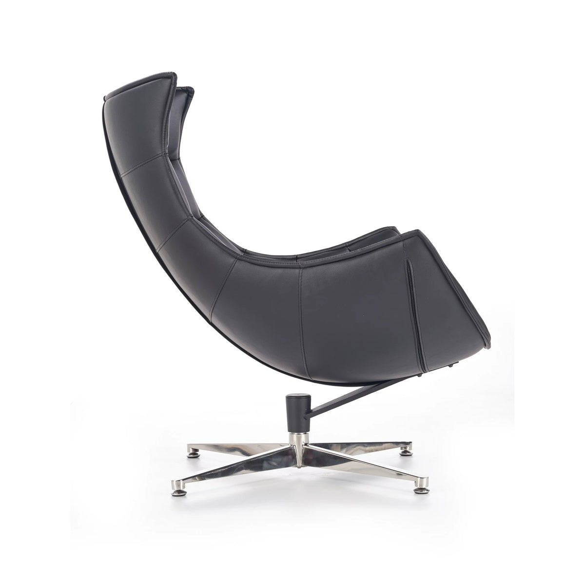 Fotoliu birou LUXOR, negru/crom, piele ecologica/metal, 86x84x96 cm