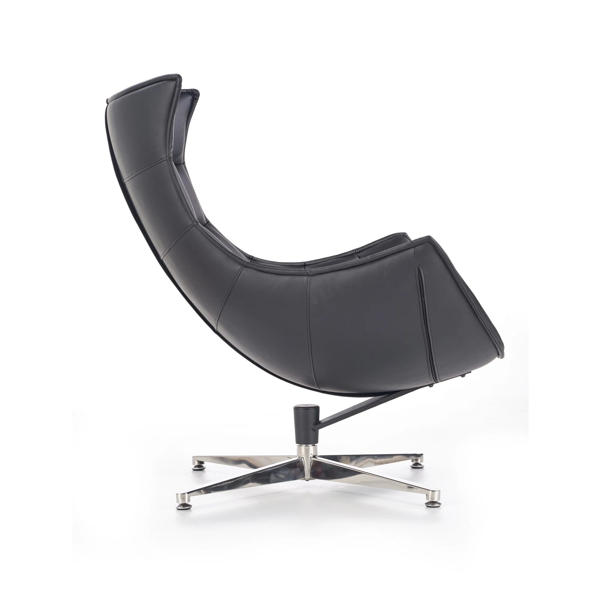 Fotoliu birou LUXOR, negru/crom, piele ecologica/metal, 86x84x96 cm