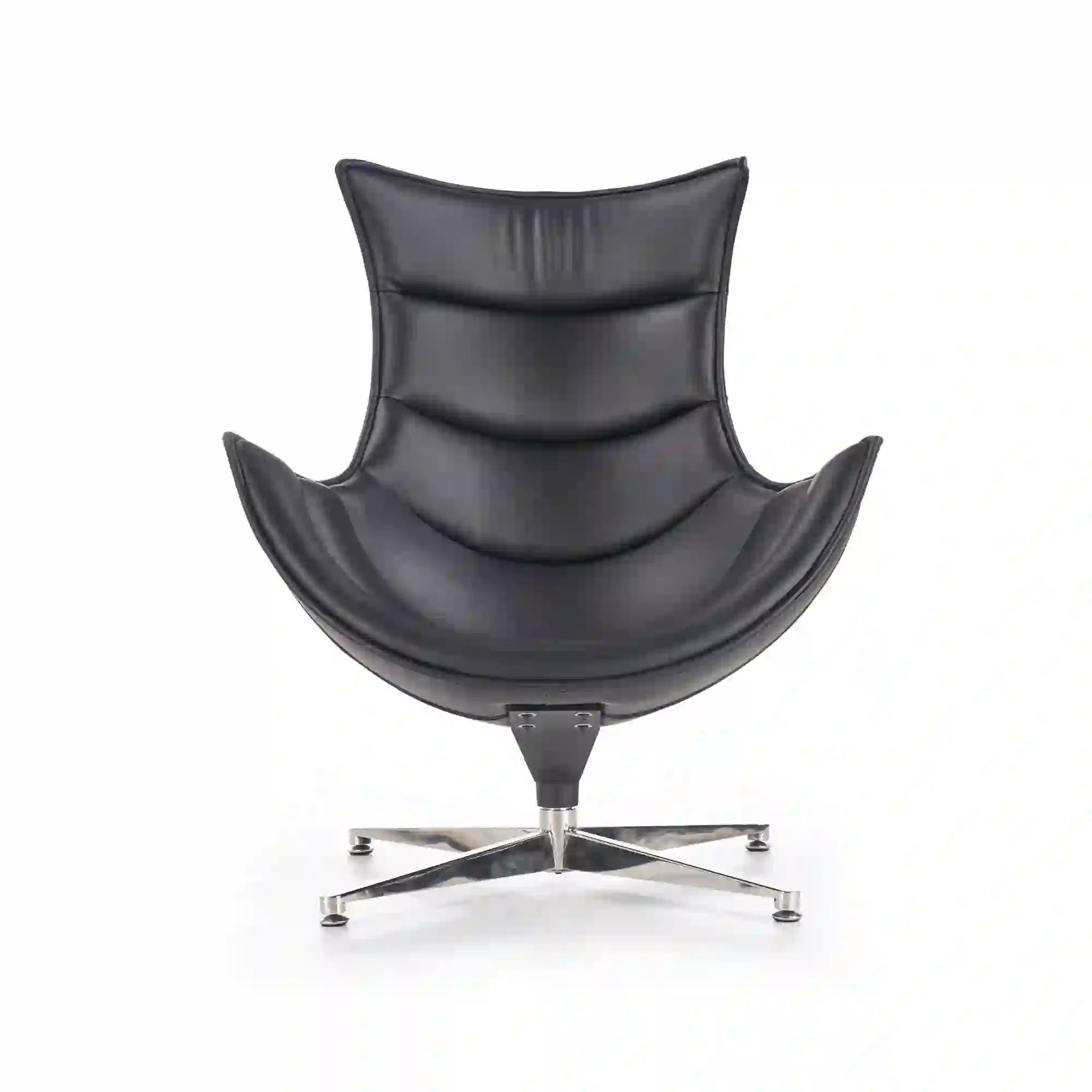 Fotoliu birou LUXOR, negru/crom, piele ecologica/metal, 86x84x96 cm