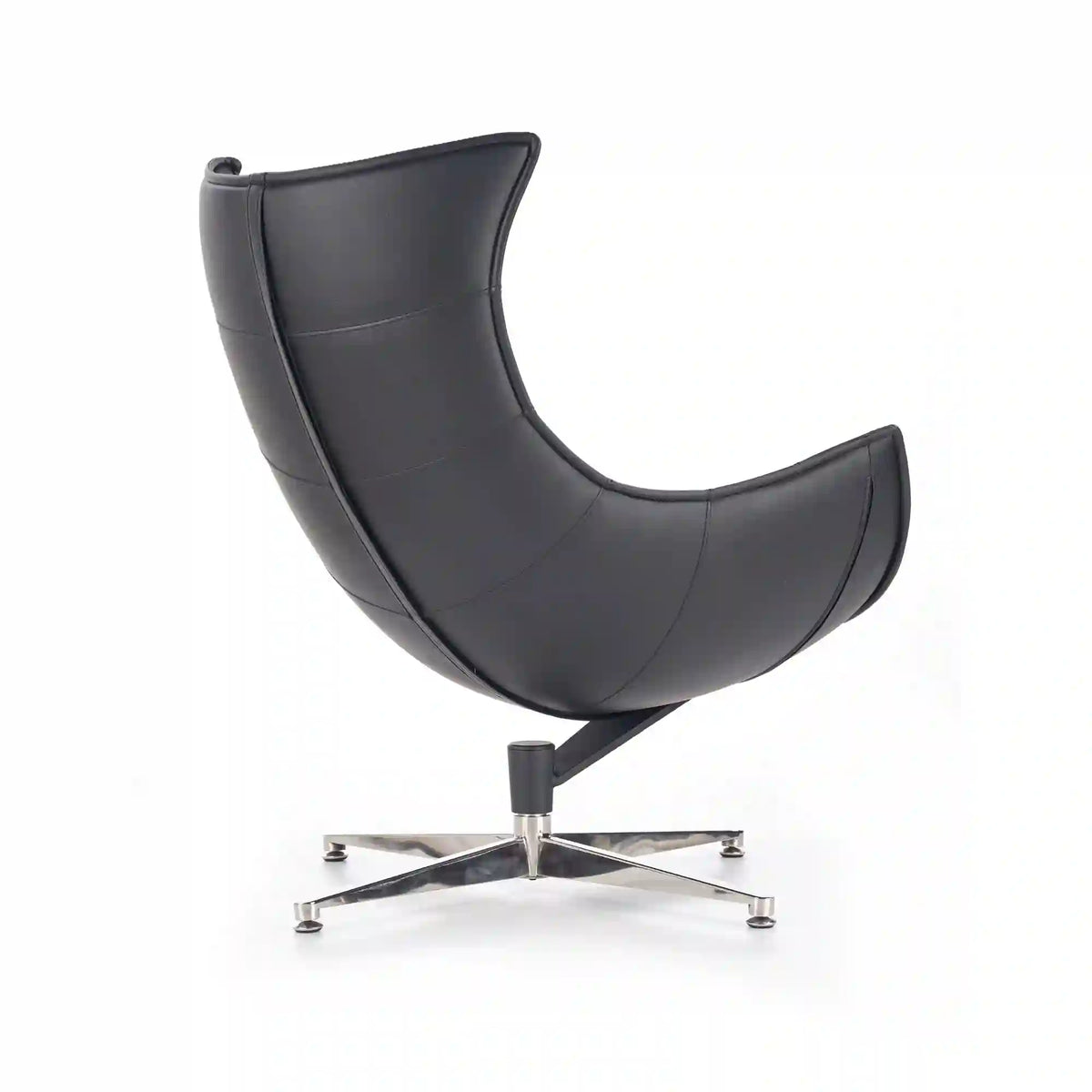 Fotoliu birou LUXOR, negru/crom, piele ecologica/metal, 86x84x96 cm