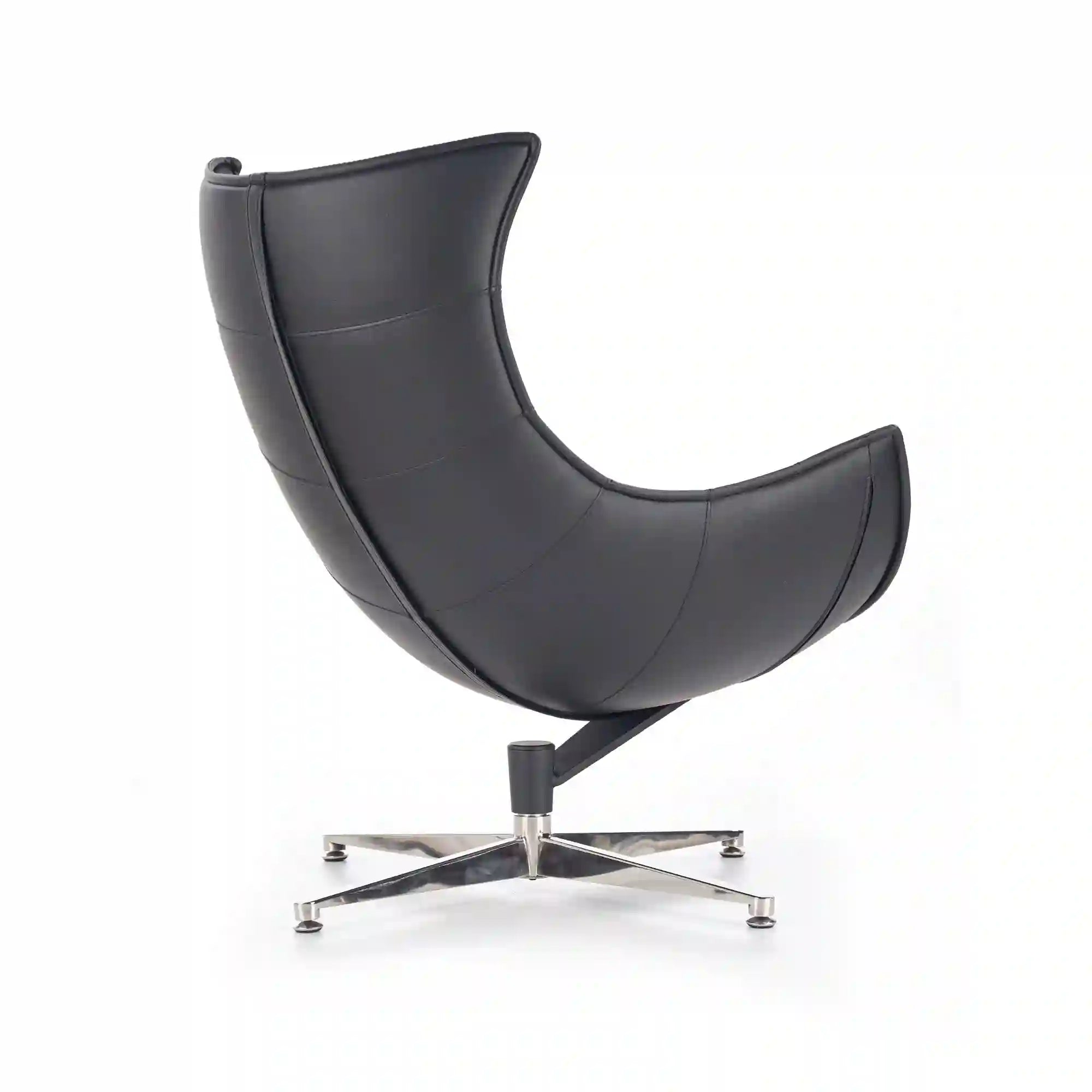 Fotoliu birou LUXOR, negru/crom, piele ecologica/metal, 86x84x96 cm