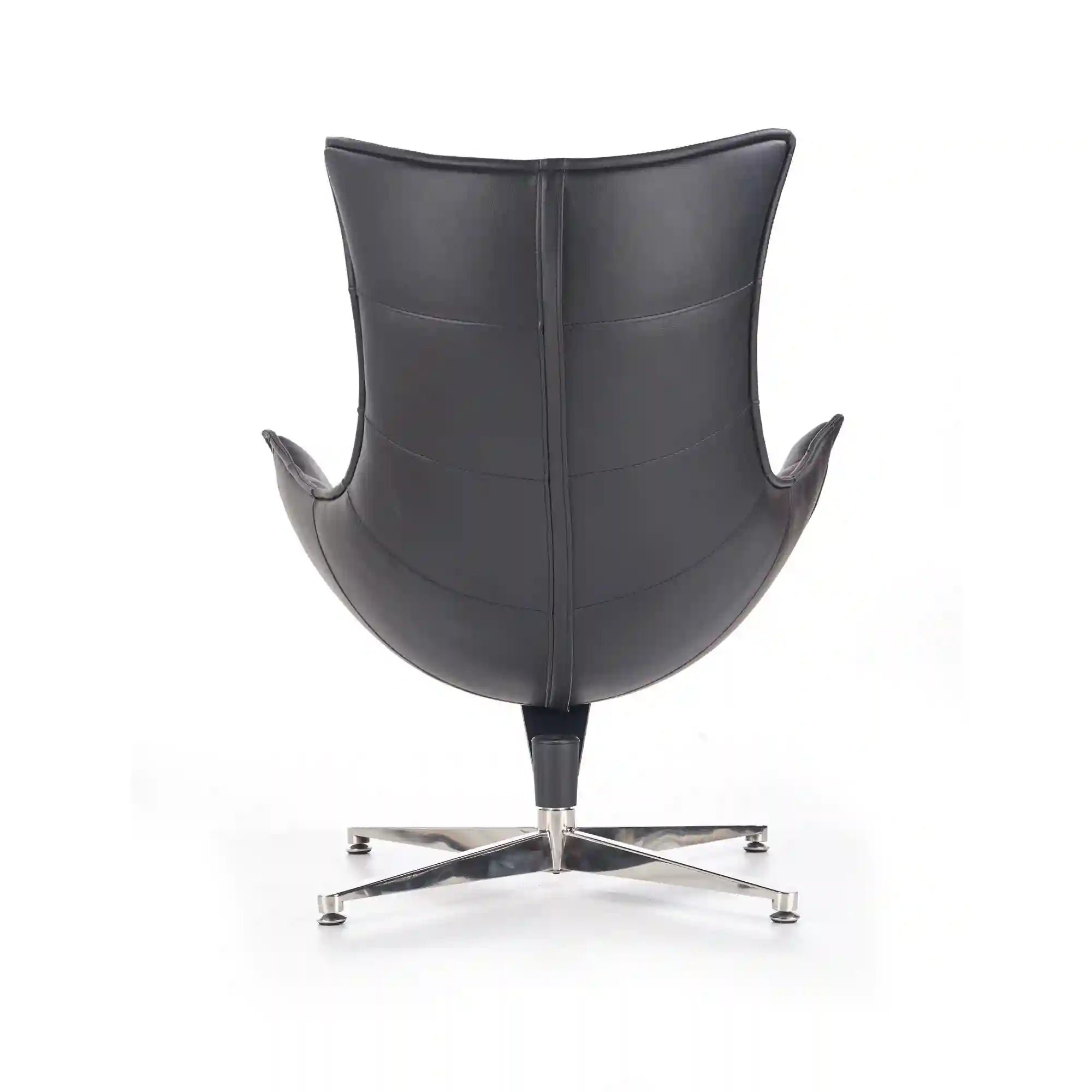 Fotoliu birou LUXOR, negru/crom, piele ecologica/metal, 86x84x96 cm