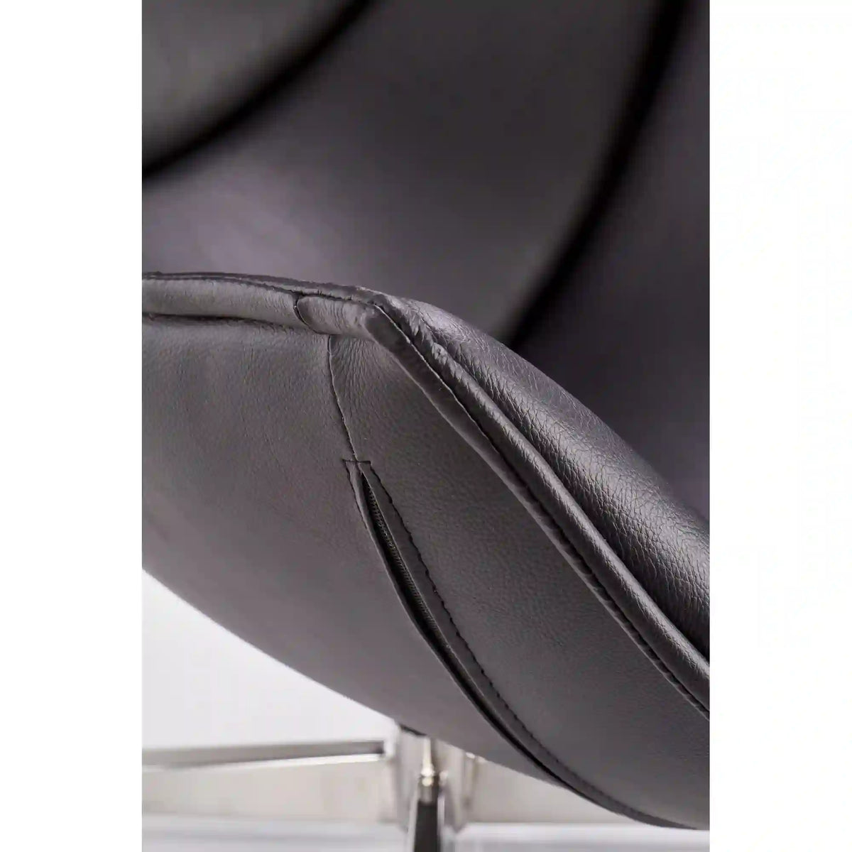 Fotoliu birou LUXOR, negru/crom, piele ecologica/metal, 86x84x96 cm
