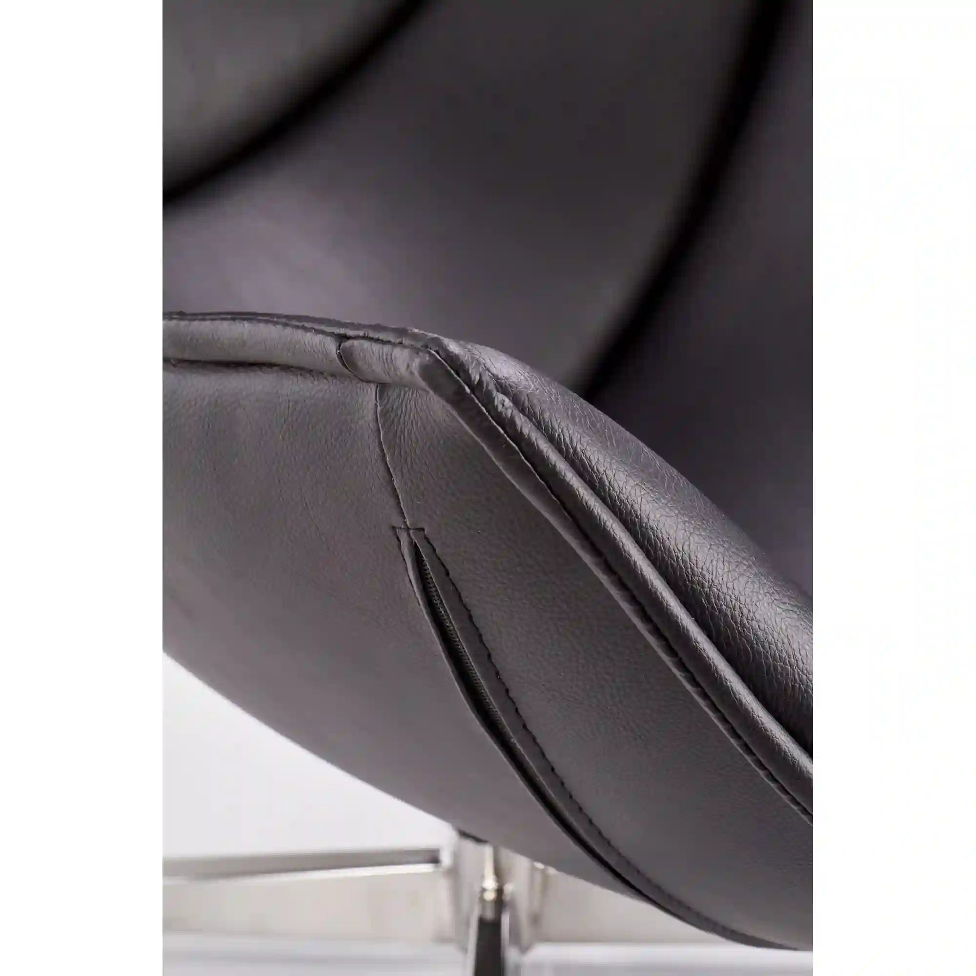 Fotoliu birou LUXOR, negru/crom, piele ecologica/metal, 86x84x96 cm