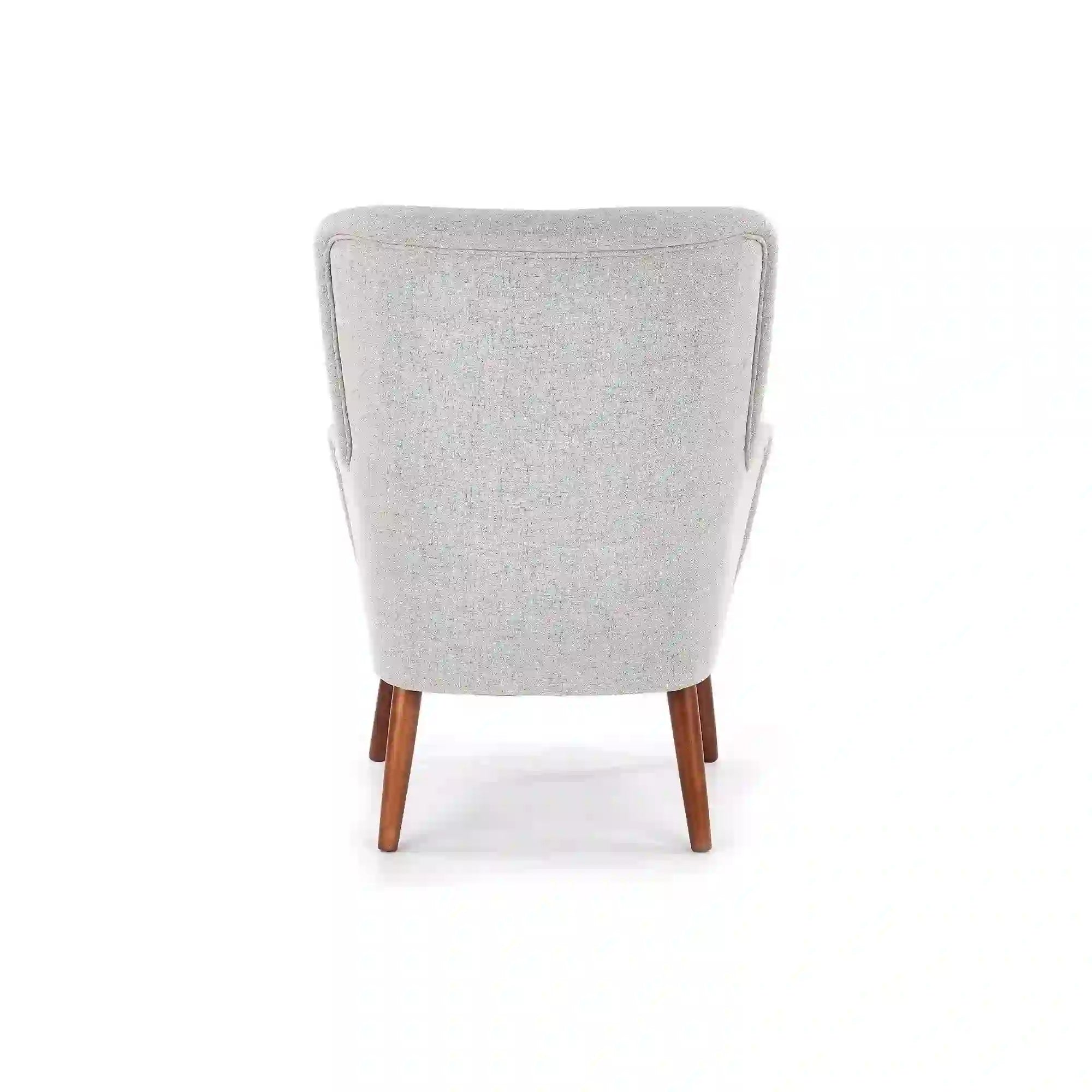 Fotoliu BISHOP, gri deschis/nuc, stofa/lemn, 76x78x102 cm