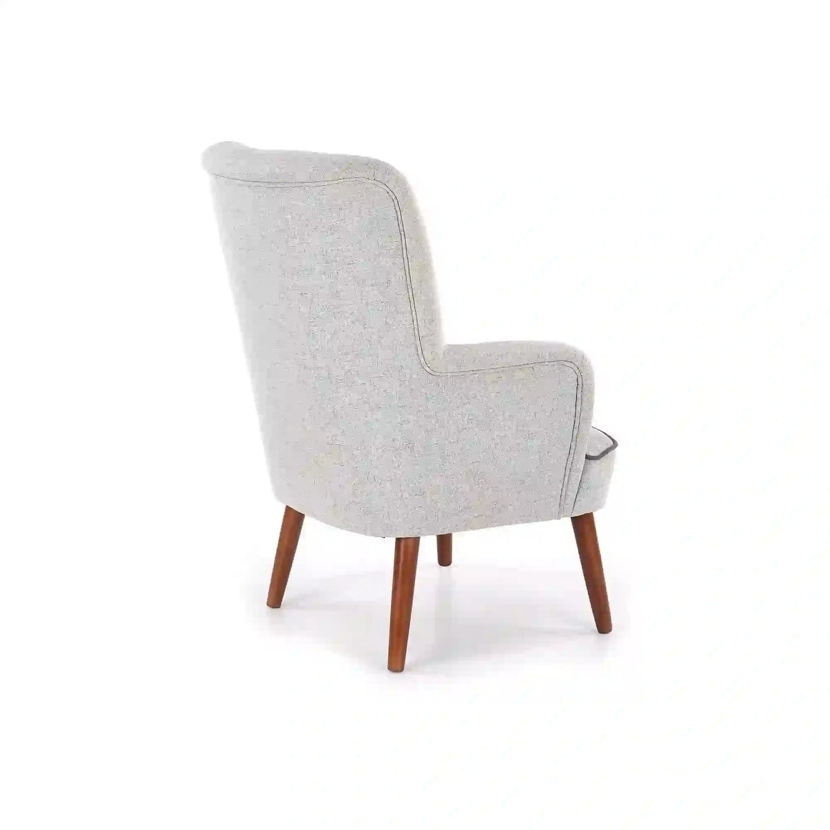 Fotoliu BISHOP, gri deschis/nuc, stofa/lemn, 76x78x102 cm