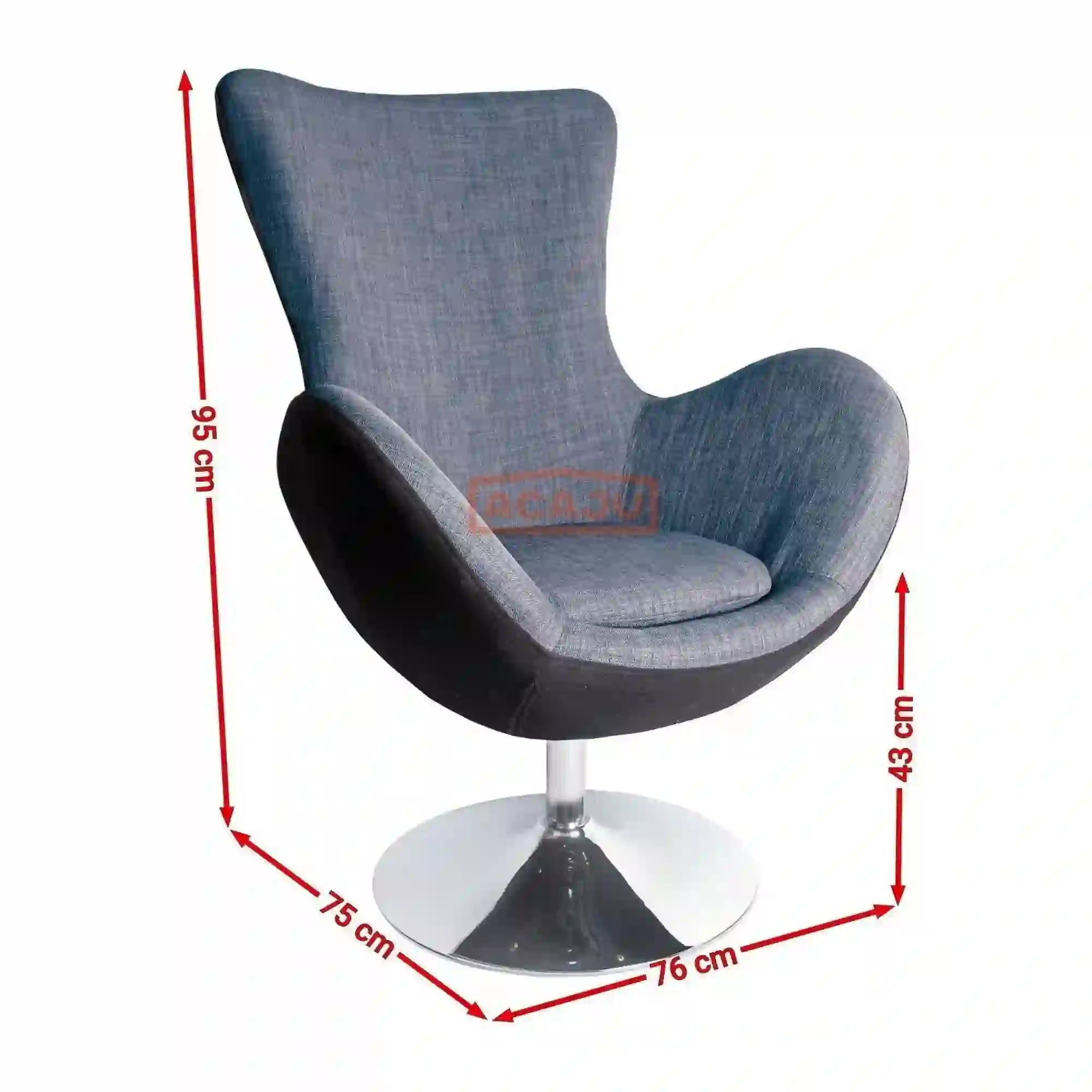 Fotoliu BUTTERFLY, multicolor/crom, stofa/otel, 76x75x95 cm