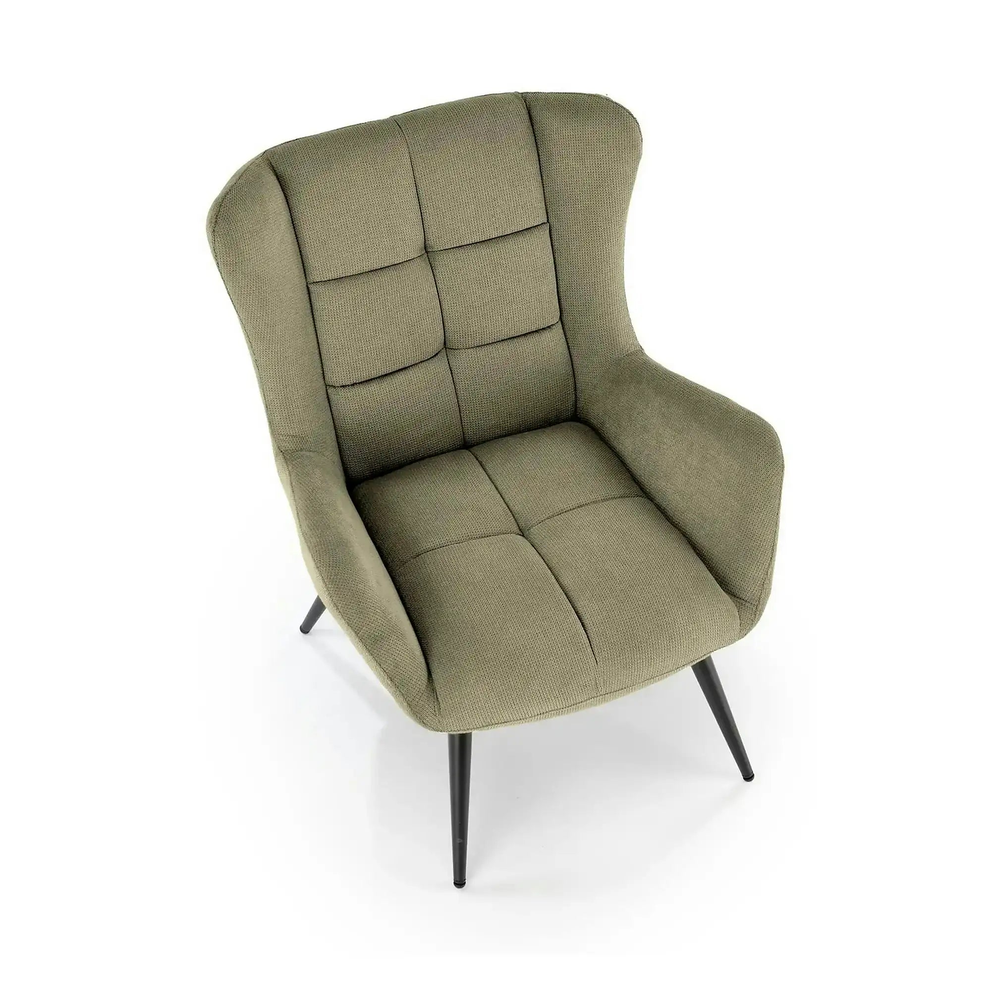 Fotoliu BYRON, stofa clasica verde olive - Vardo 74, 75x85x92 cm