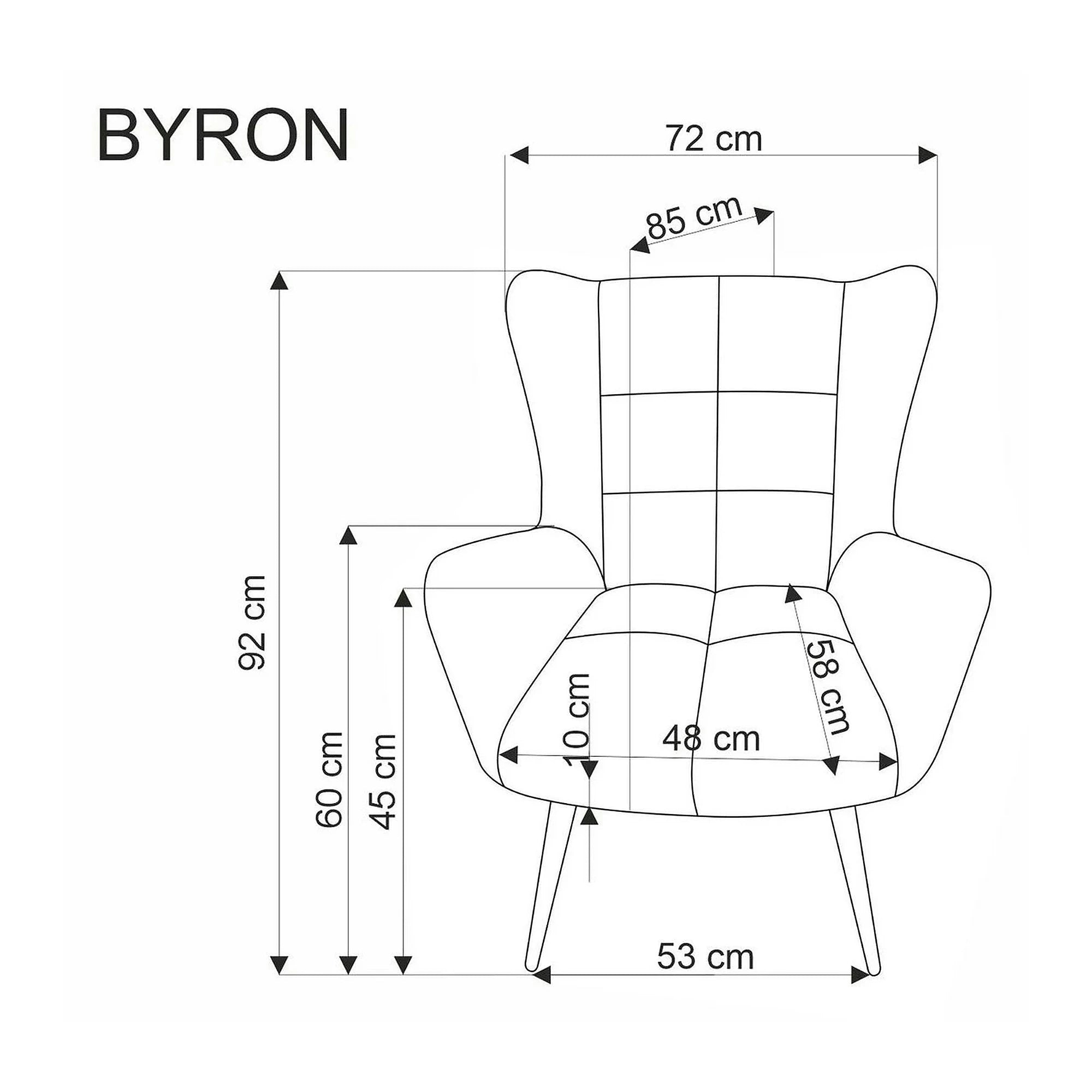 Fotoliu BYRON, stofa clasica verde olive - Vardo 74, 75x85x92 cm