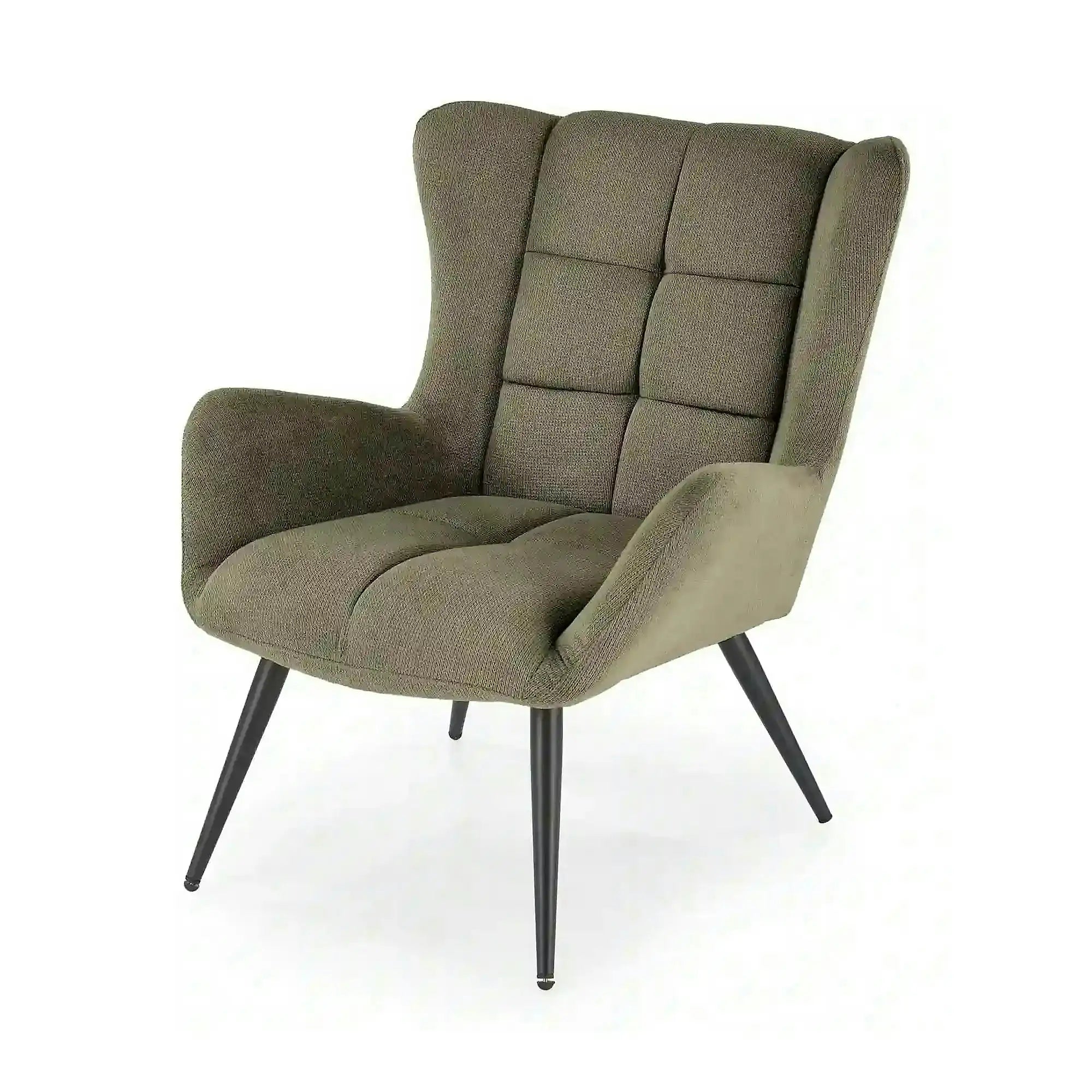 Fotoliu BYRON, stofa clasica verde olive - Vardo 74, 75x85x92 cm