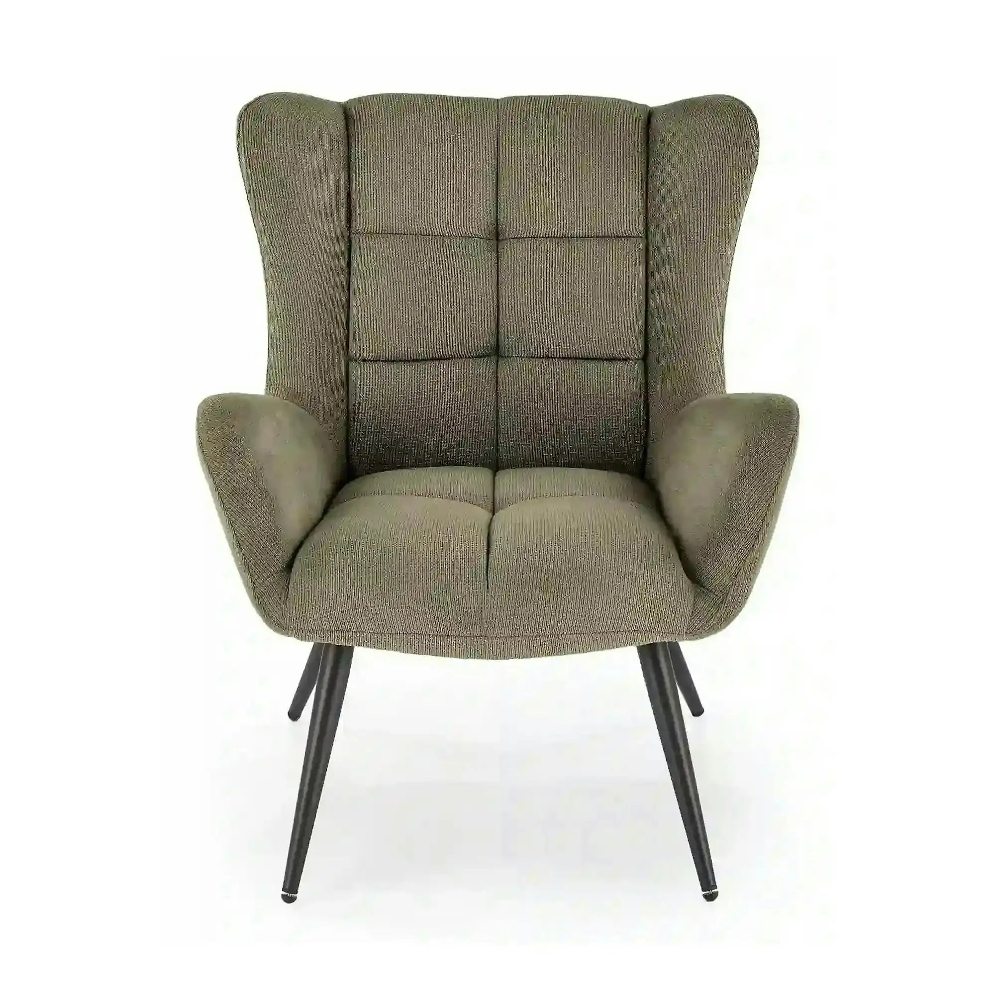 Fotoliu BYRON, stofa clasica verde olive - Vardo 74, 75x85x92 cm