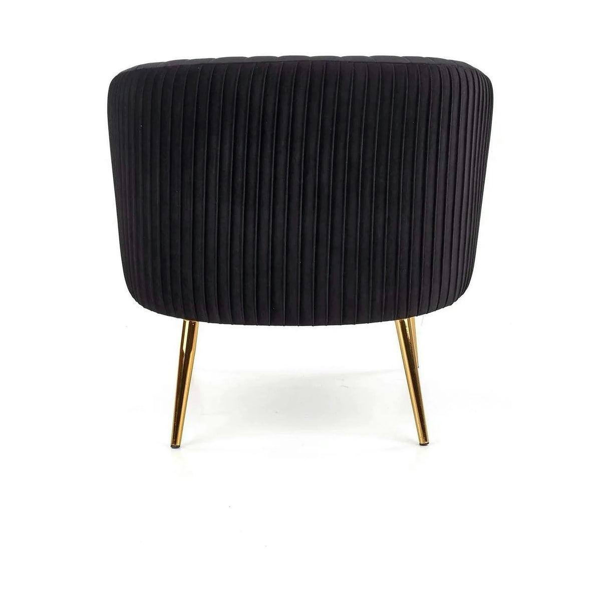 Fotoliu cafenea CROWN, negru/auriu, stofa catifelata/otel, 78x72x80 cm