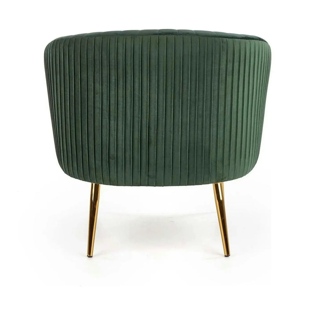 Fotoliu cafenea CROWN, verde inchis/auriu, stofa catifelata/otel, 78x72x80 cm