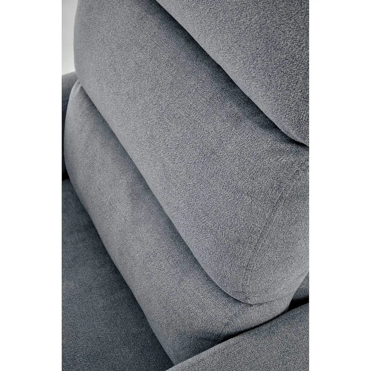 Fotoliu CARINIO, gri/negru, stofa clasica/metal, 75x95/165x87/107 cm
