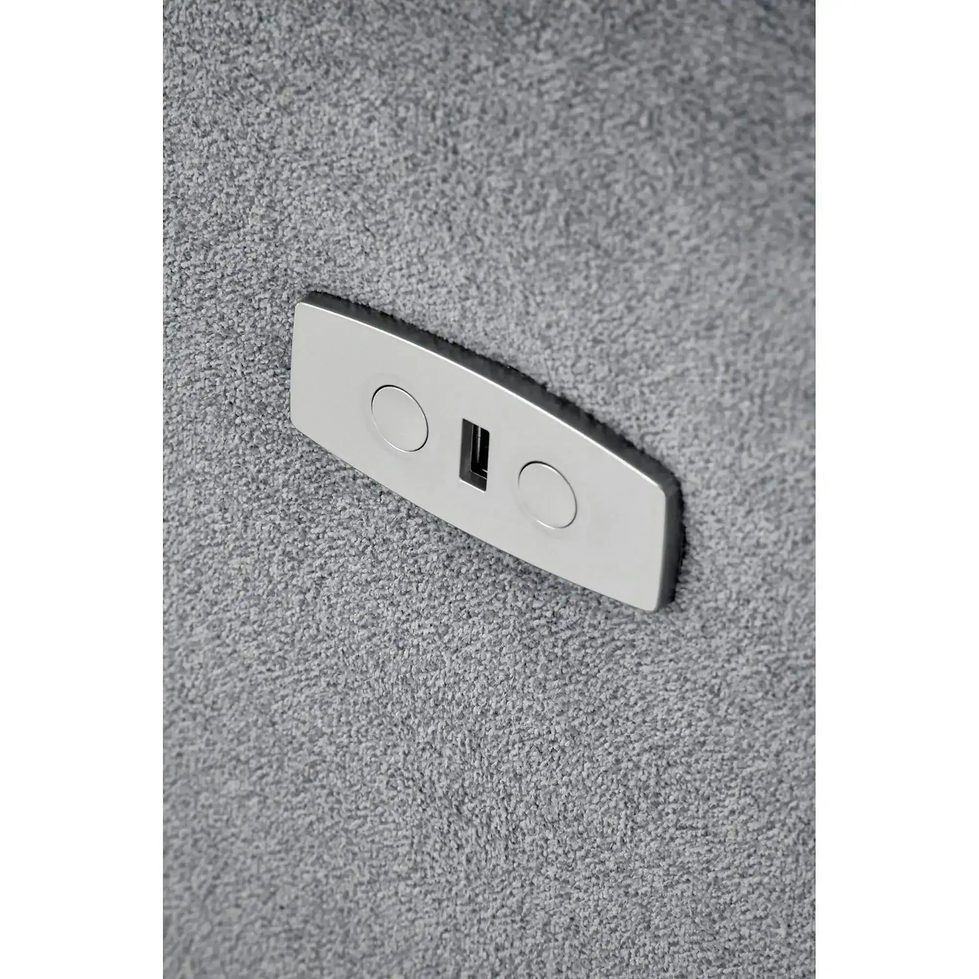 Fotoliu CARINIO, gri/negru, stofa clasica/metal, 75x95/165x87/107 cm