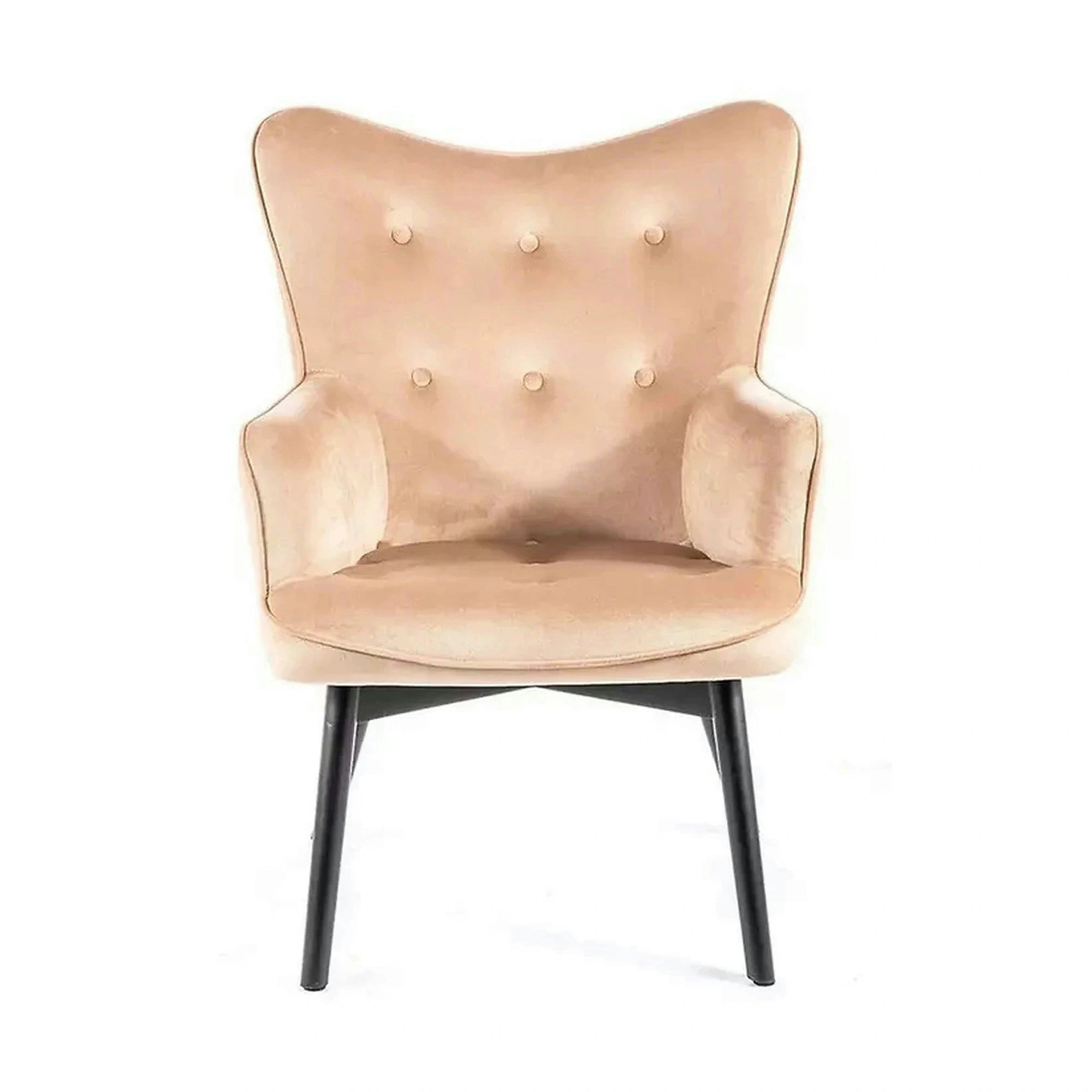 Fotoliu CARMEN, stofa catifelata bej - Bluvel 28, 72x75x99 cm