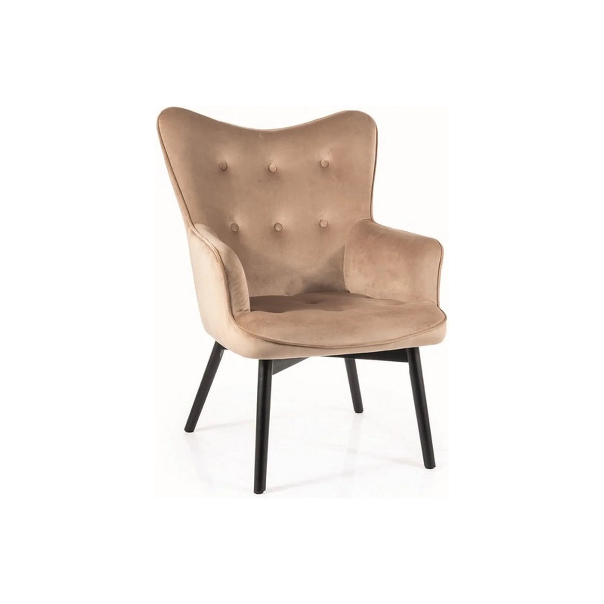 Fotoliu CARMEN, stofa catifelata bej - Bluvel 28, 72x75x99 cm