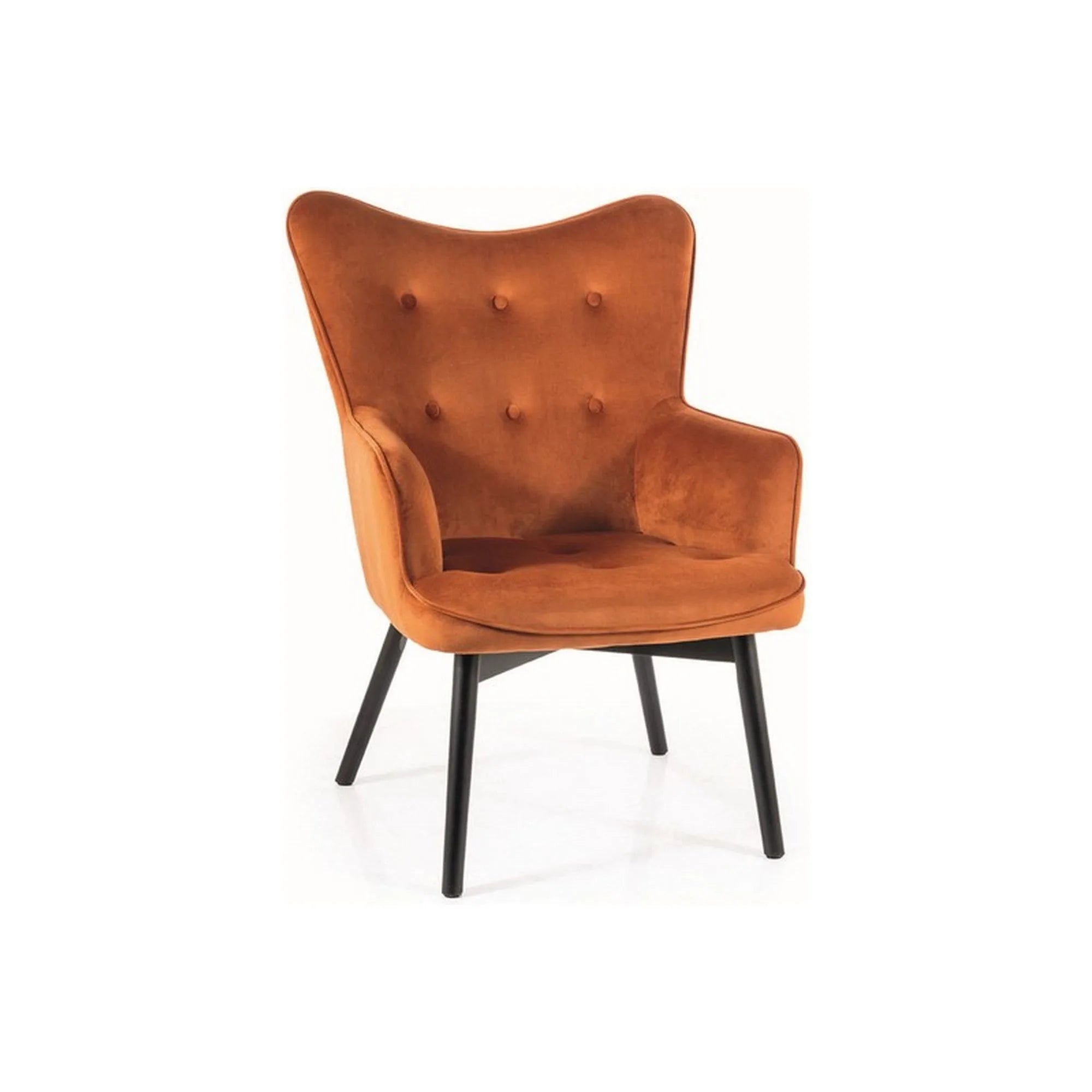 Fotoliu CARMEN, stofa catifelata caramiziu - Bluvel 4215, 72x75x99 cm