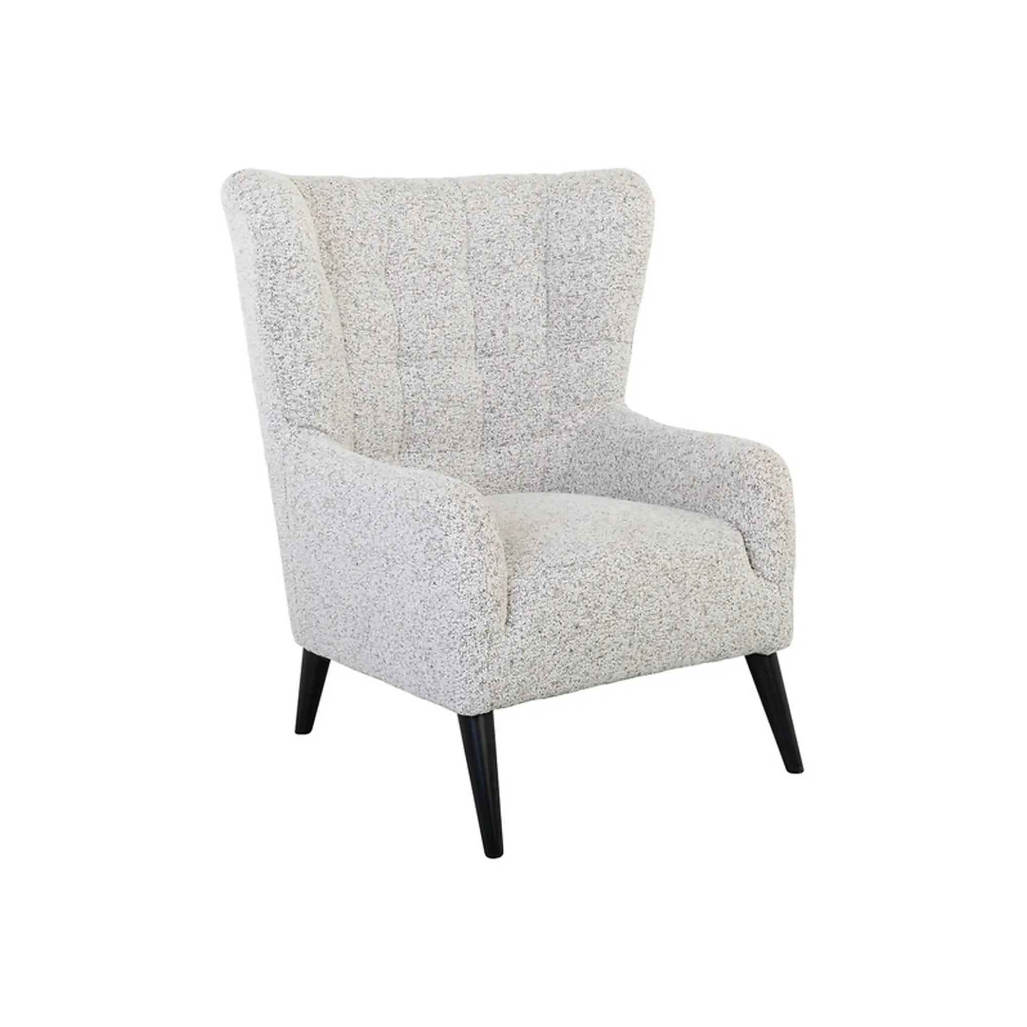 Fotoliu CASEY, bej/negru, stofa catifelata/lemn, 94x86x107 cm