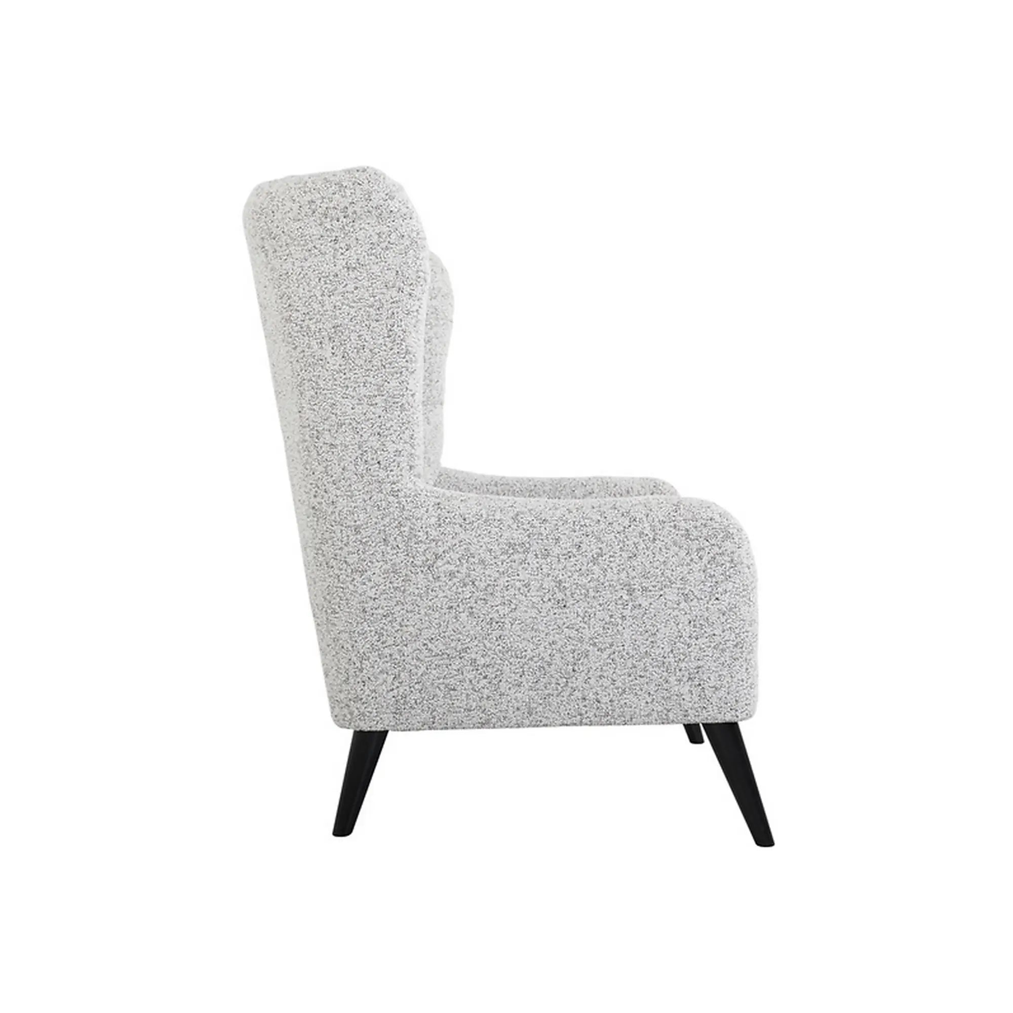 Fotoliu CASEY, bej/negru, stofa catifelata/lemn, 94x86x107 cm