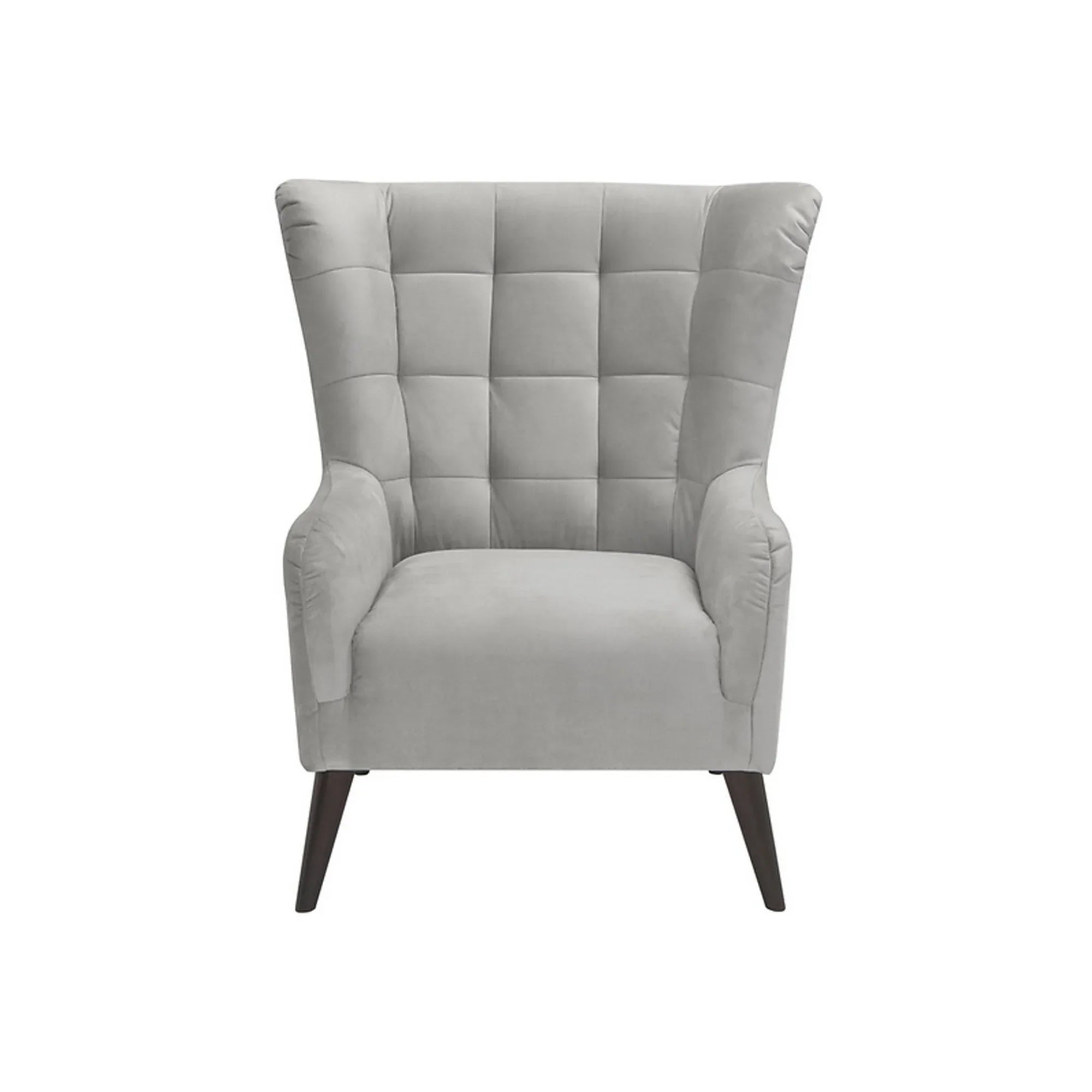 Fotoliu CASEY, gri/negru, stofa catifelata/lemn, 94x86x107 cm