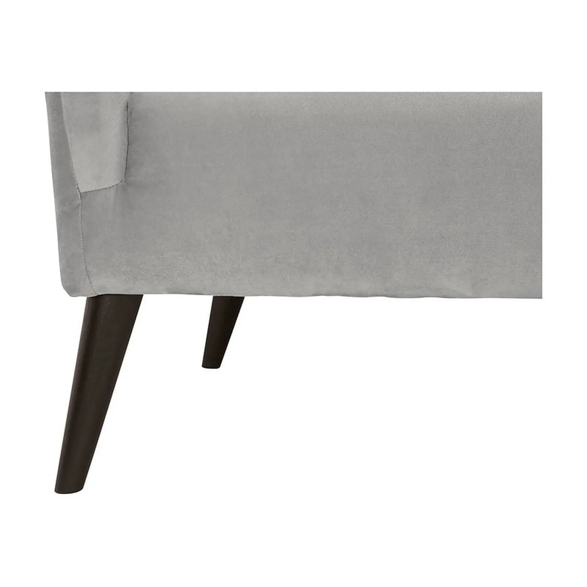 Fotoliu CASEY, gri/negru, stofa catifelata/lemn, 94x86x107 cm