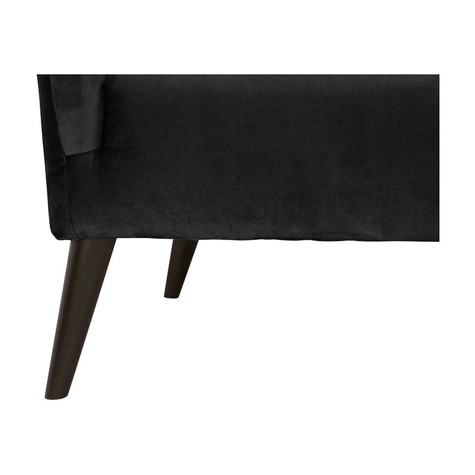 Fotoliu CASEY, negru, stofa catifelata/lemn, 94x86x107 cm