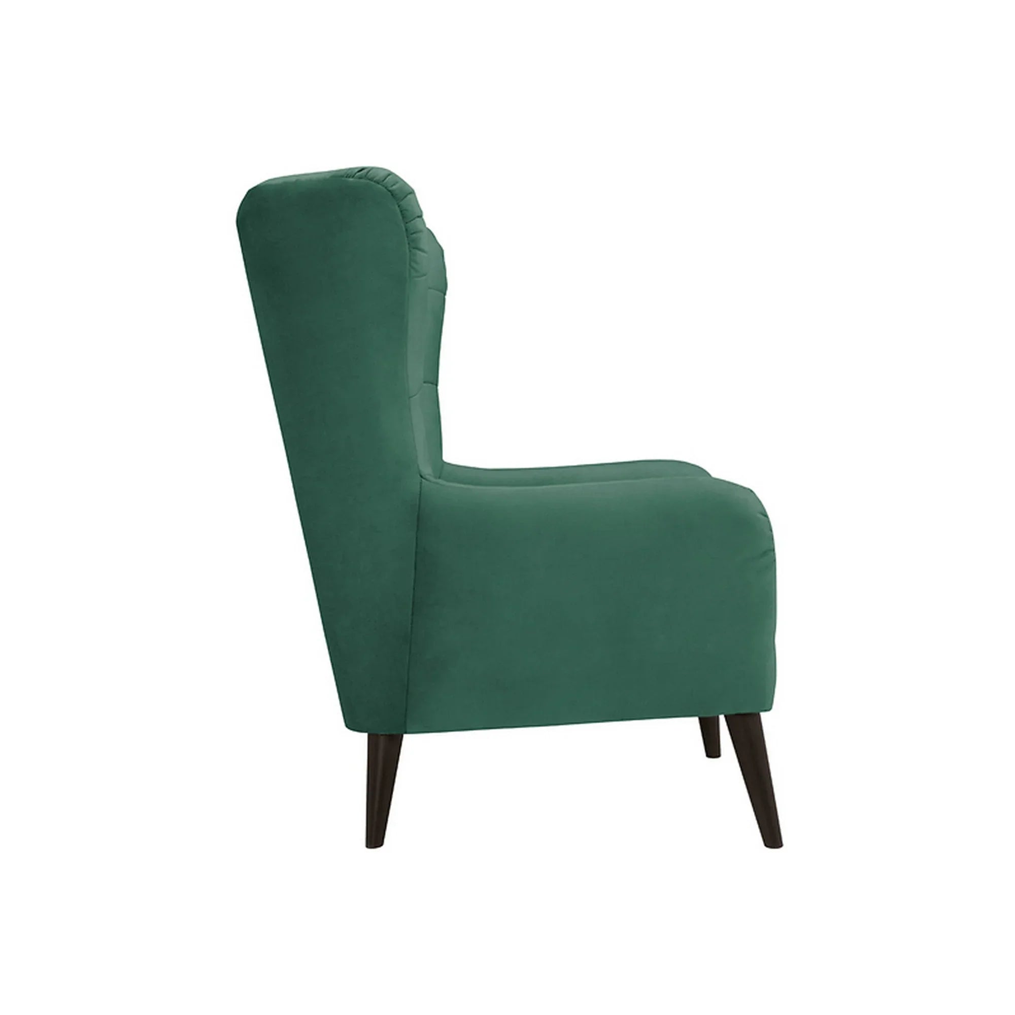 Fotoliu CASEY, verde/negru, stofa catifelata/lemn, 94x86x107 cm