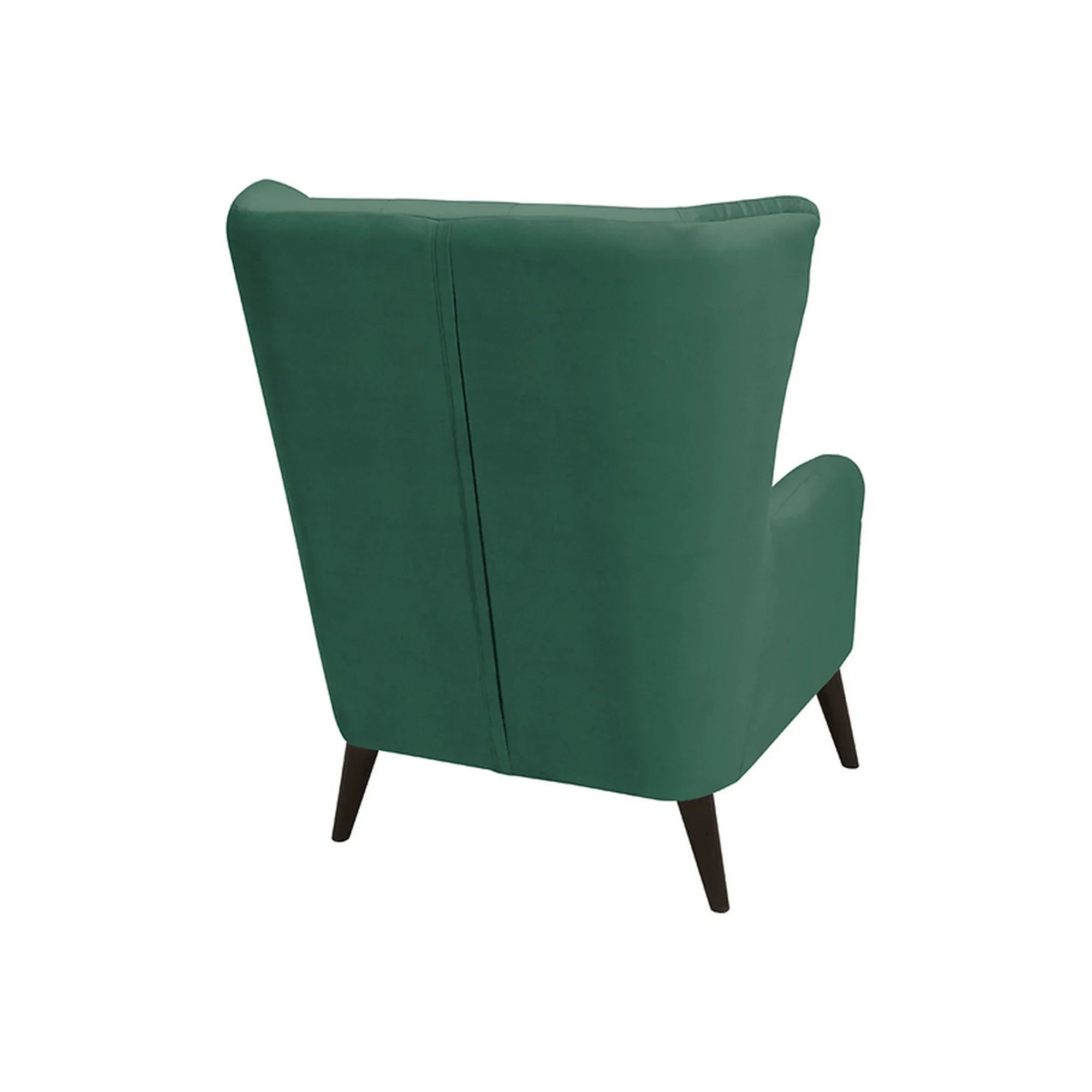 Fotoliu CASEY, verde/negru, stofa catifelata/lemn, 94x86x107 cm