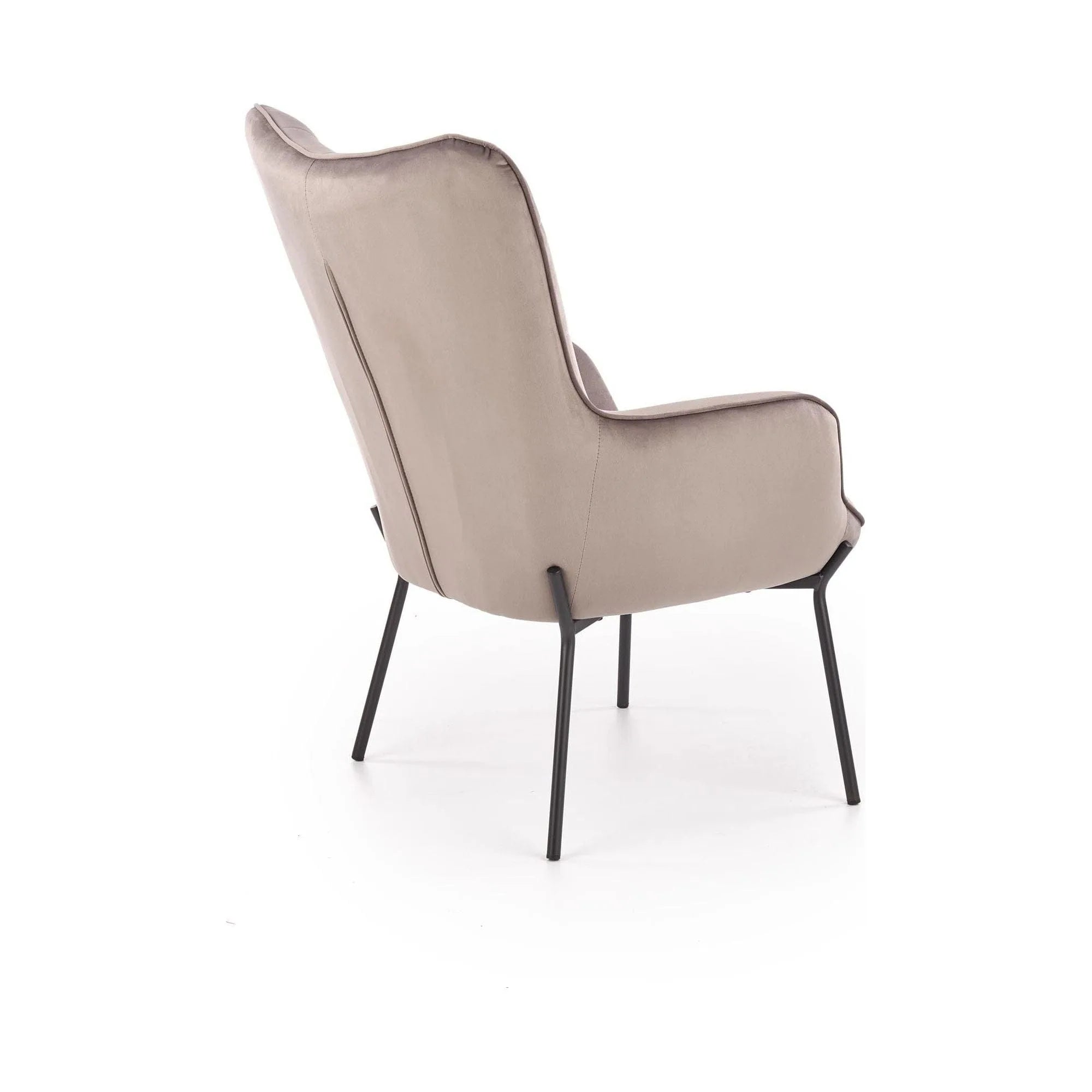 Fotoliu CASTEL, stofa catifelata gri - Bluvel 14, 71x79x97 cm