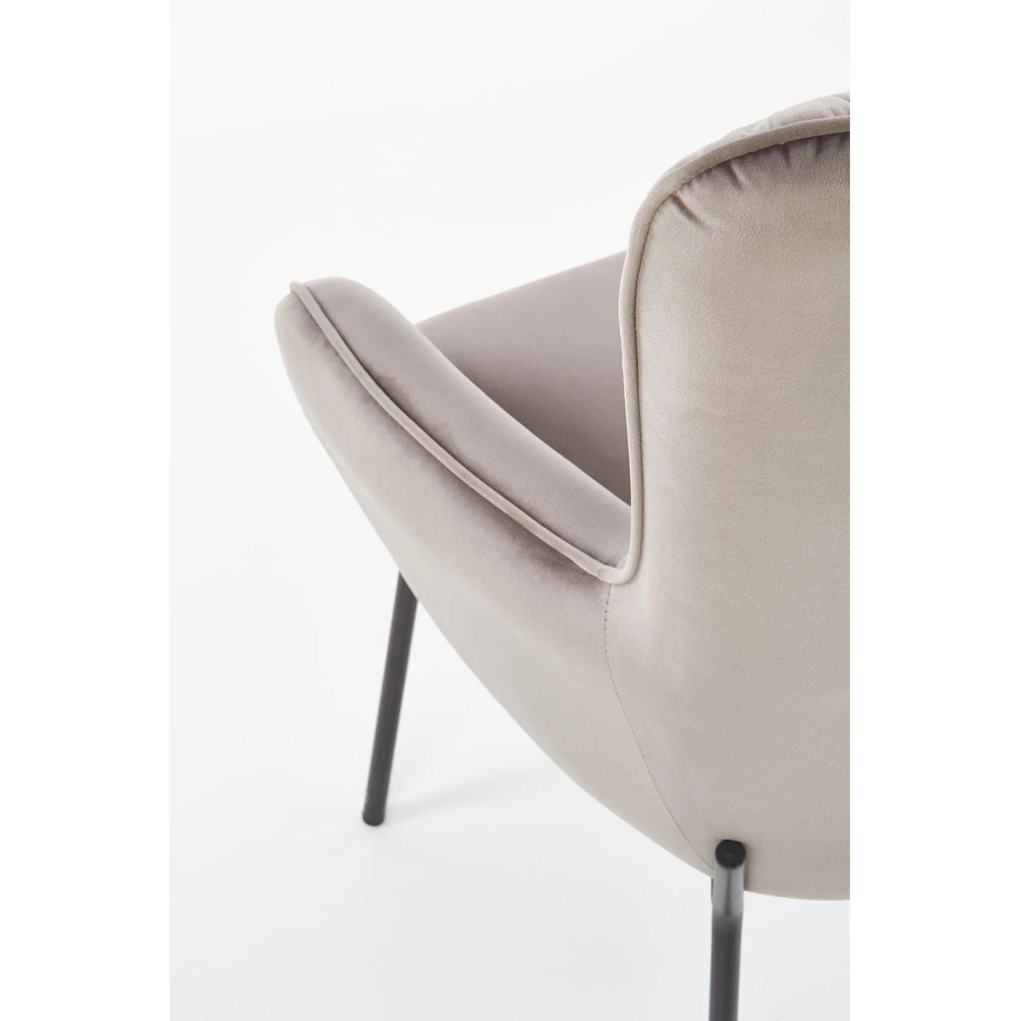 Fotoliu CASTEL, stofa catifelata gri - Bluvel 14, 71x79x97 cm