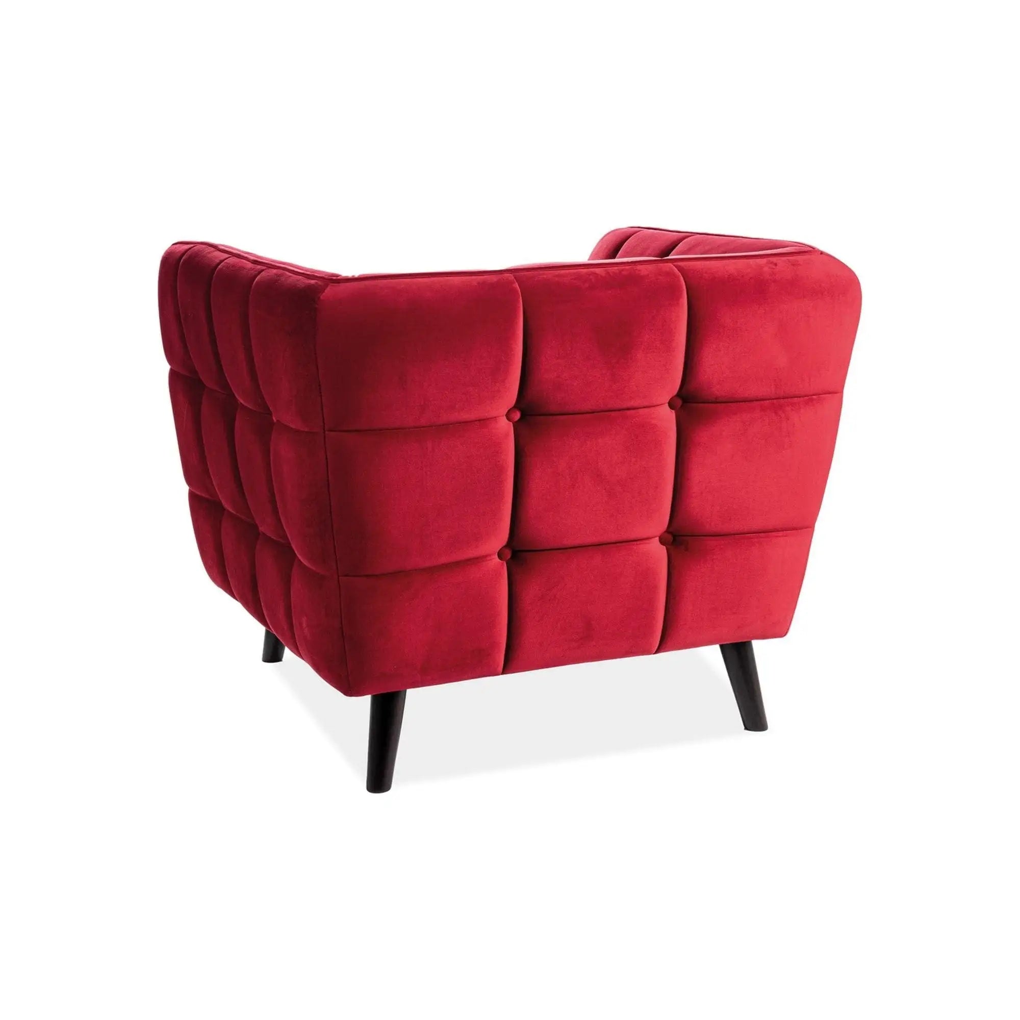 Fotoliu CASTELLO, visiniu/wenge, stofa catifelata/lemn de fag, 92x85x78 cm