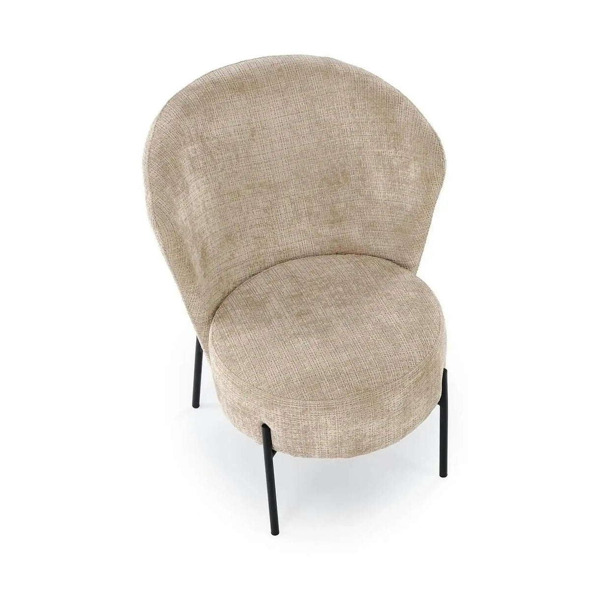 Fotoliu CEZAR, bej/negru, stofa catifelata/otel, 70x79x85 cm