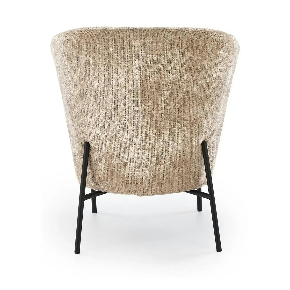 Fotoliu CEZAR, bej/negru, stofa catifelata/otel, 70x79x85 cm
