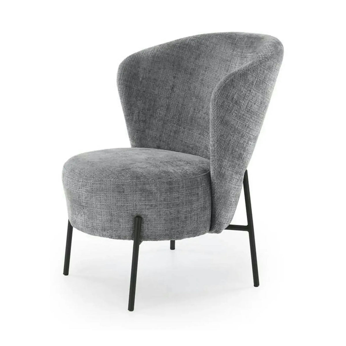 Fotoliu CEZAR, gri/negru, stofa catifelata/otel, 70x79x85 cm