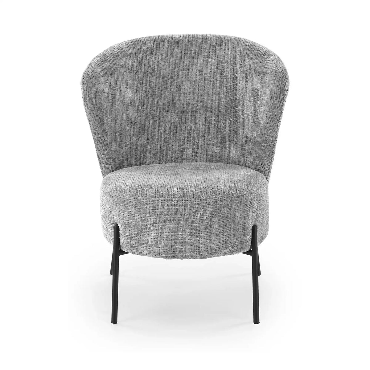 Fotoliu CEZAR, gri/negru, stofa catifelata/otel, 70x79x85 cm