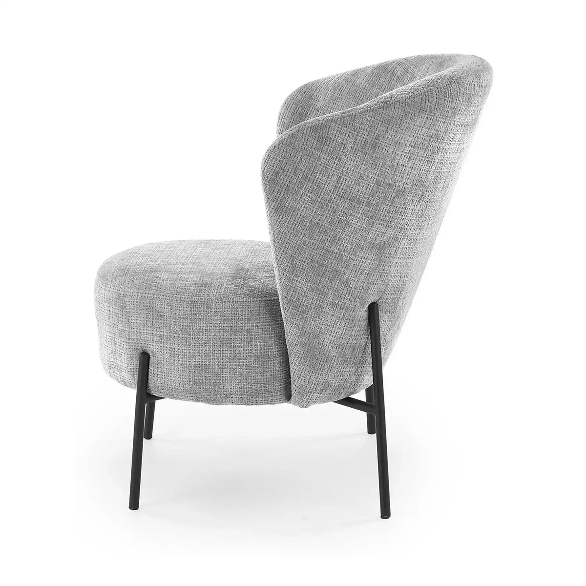 Fotoliu CEZAR, gri/negru, stofa catifelata/otel, 70x79x85 cm