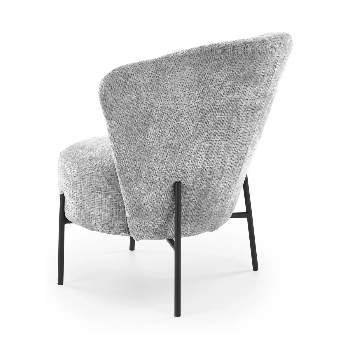 Fotoliu CEZAR, gri/negru, stofa catifelata/otel, 70x79x85 cm