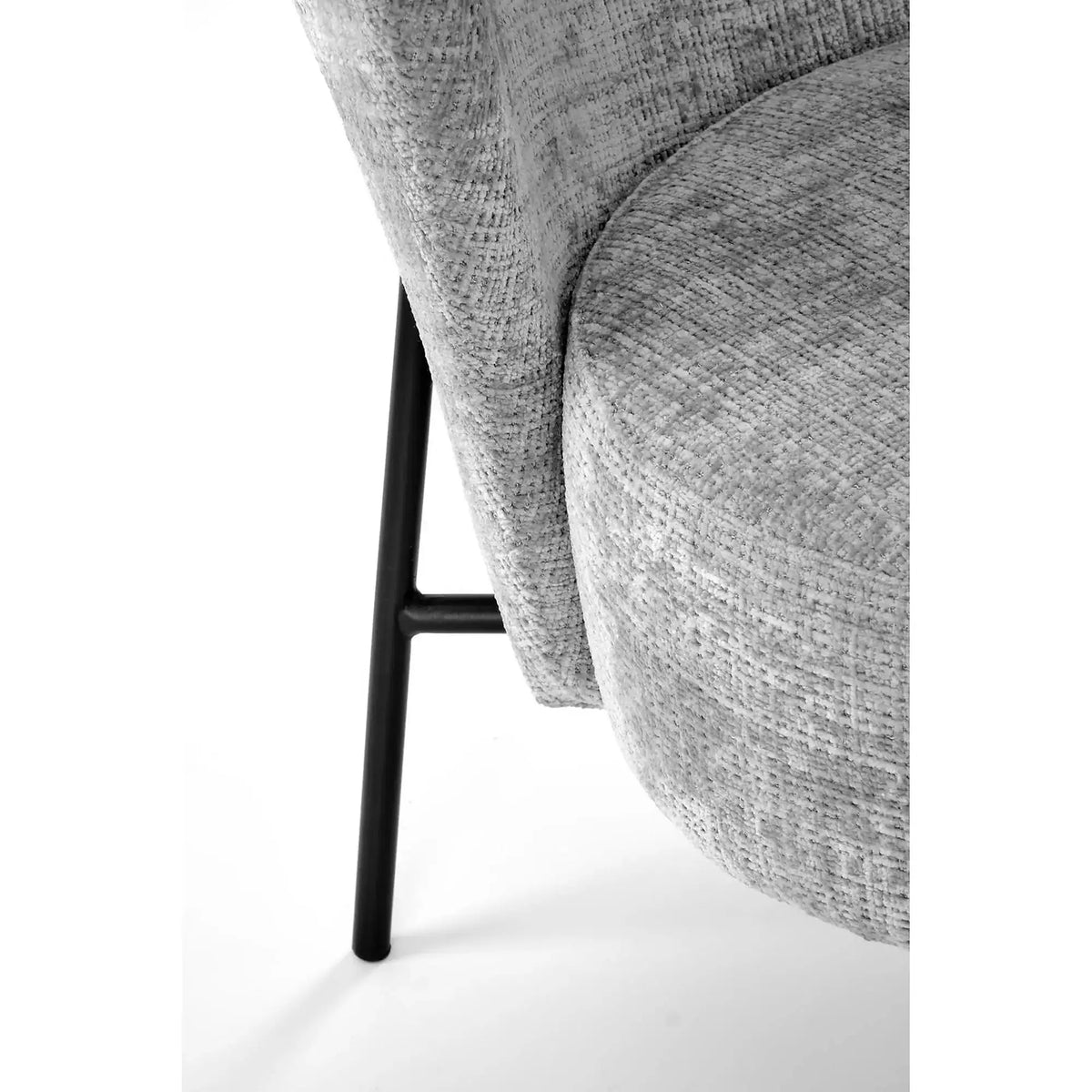 Fotoliu CEZAR, gri/negru, stofa catifelata/otel, 70x79x85 cm