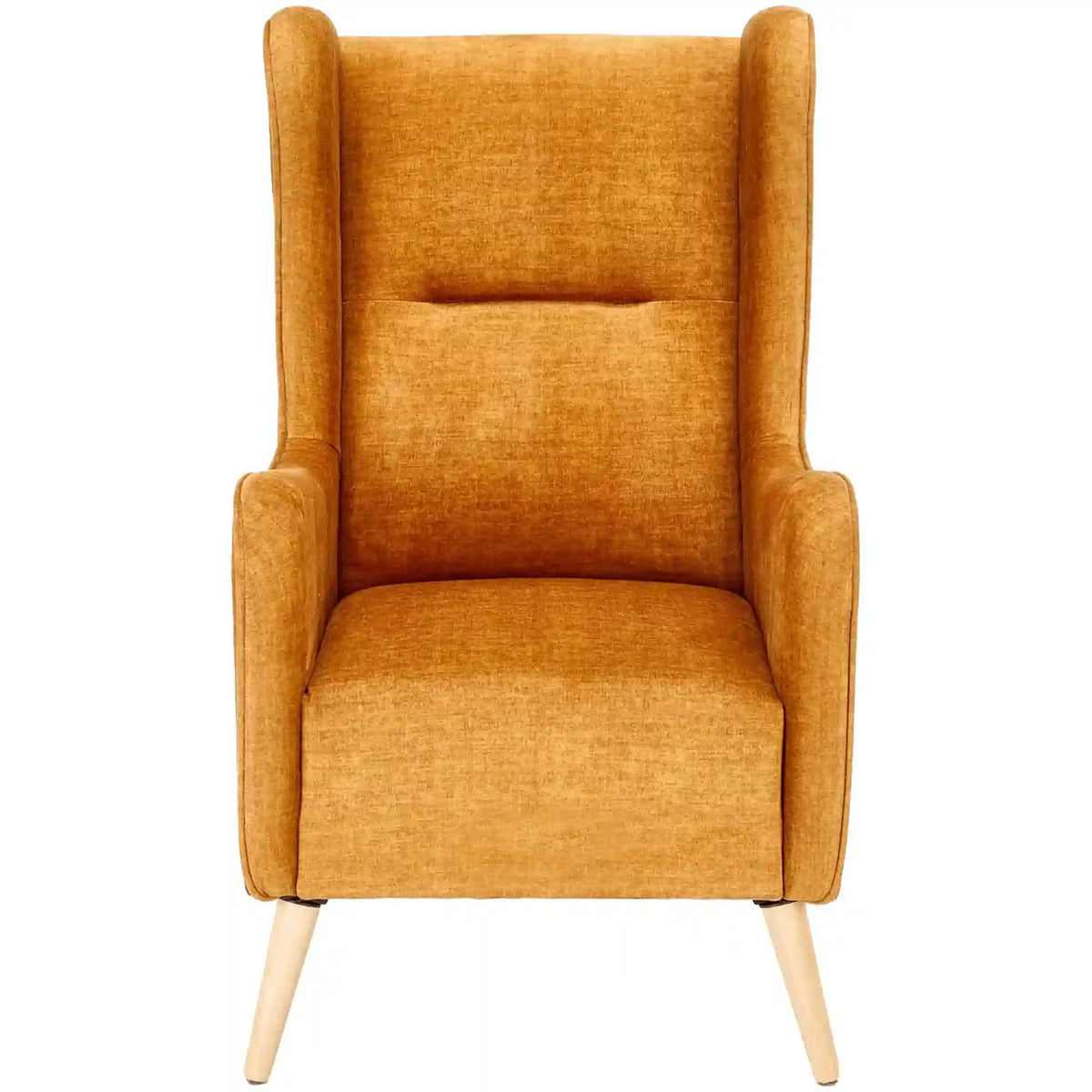 Fotoliu CHESTER 2, galben/stejar, stofa catifelata/lemn, 67x85x114 cm