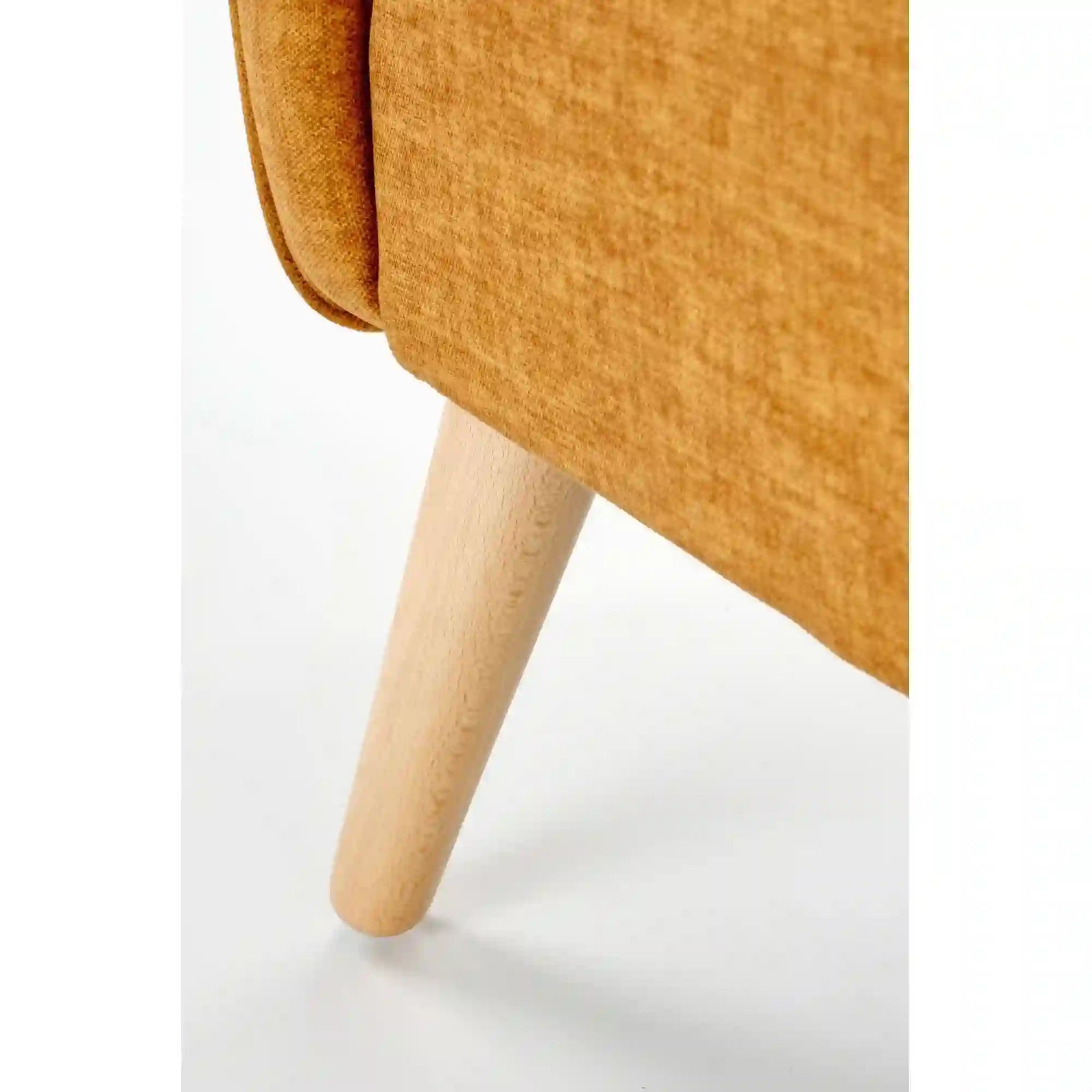 Fotoliu CHESTER 2, galben/stejar, stofa catifelata/lemn, 67x85x114 cm