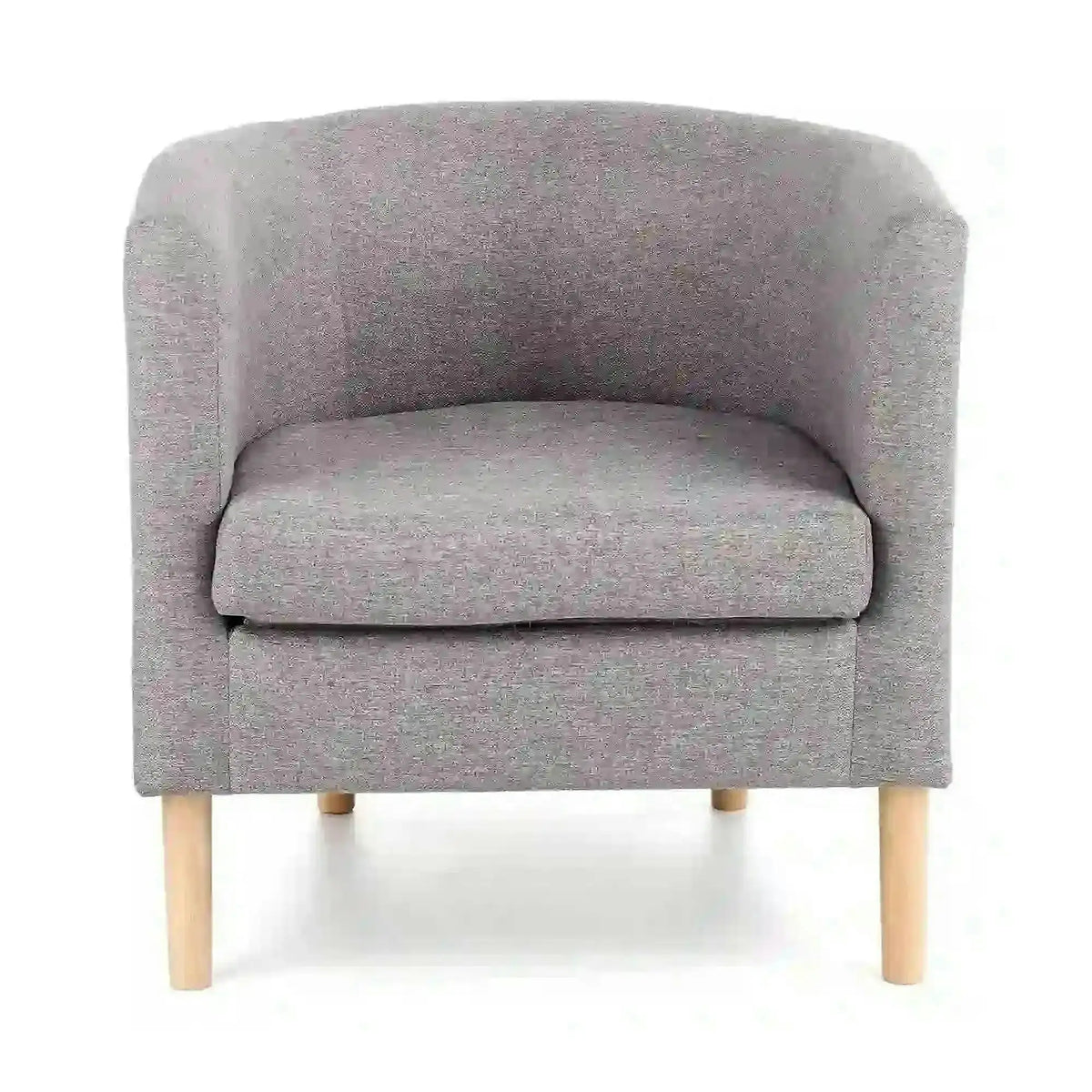 Fotoliu CLUBBY, gri/stejar natural, stofa clasica/lemn, 66x58x64 cm