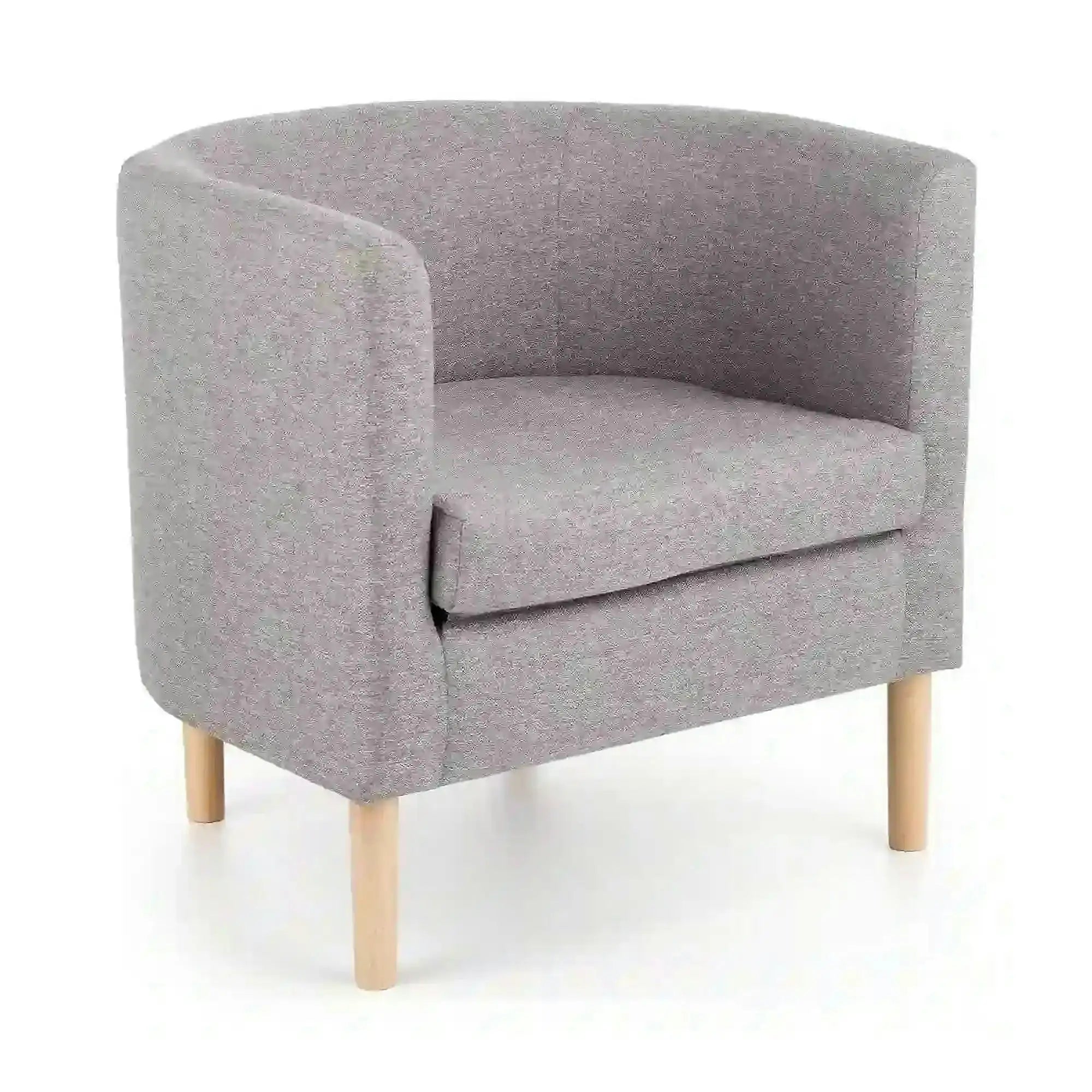 Fotoliu CLUBBY, gri/stejar natural, stofa clasica/lemn, 66x58x64 cm