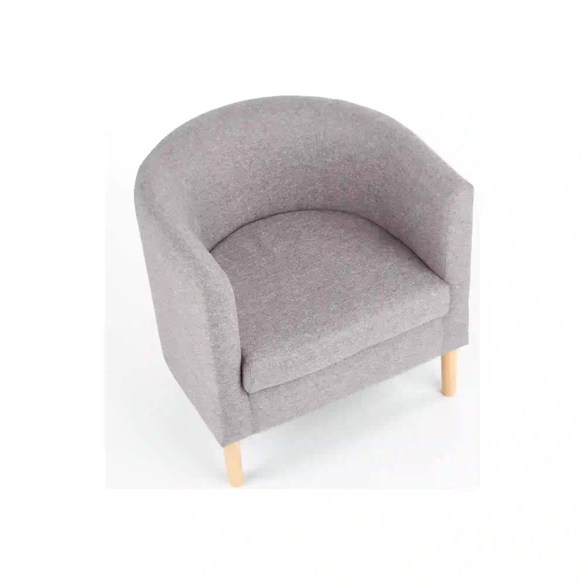 Fotoliu CLUBBY, gri/stejar natural, stofa clasica/lemn, 66x58x64 cm