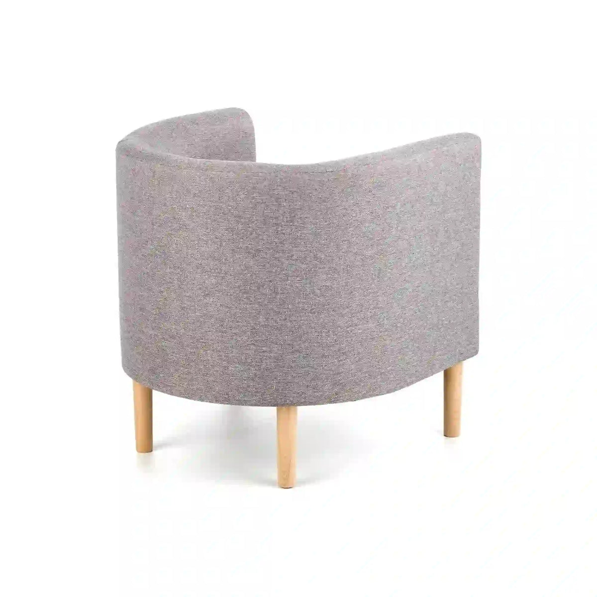 Fotoliu CLUBBY, gri/stejar natural, stofa clasica/lemn, 66x58x64 cm