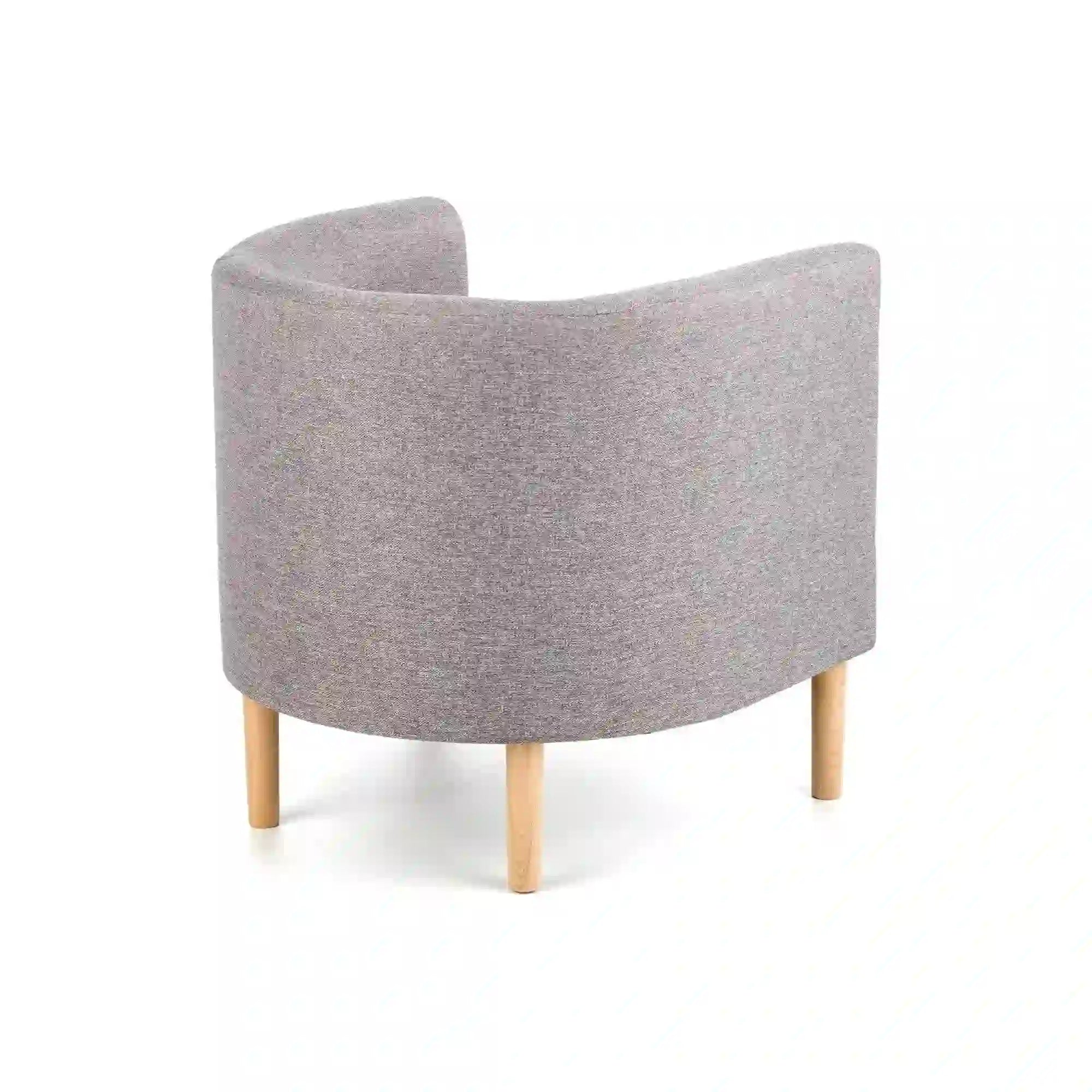 Fotoliu CLUBBY, gri/stejar natural, stofa clasica/lemn, 66x58x64 cm