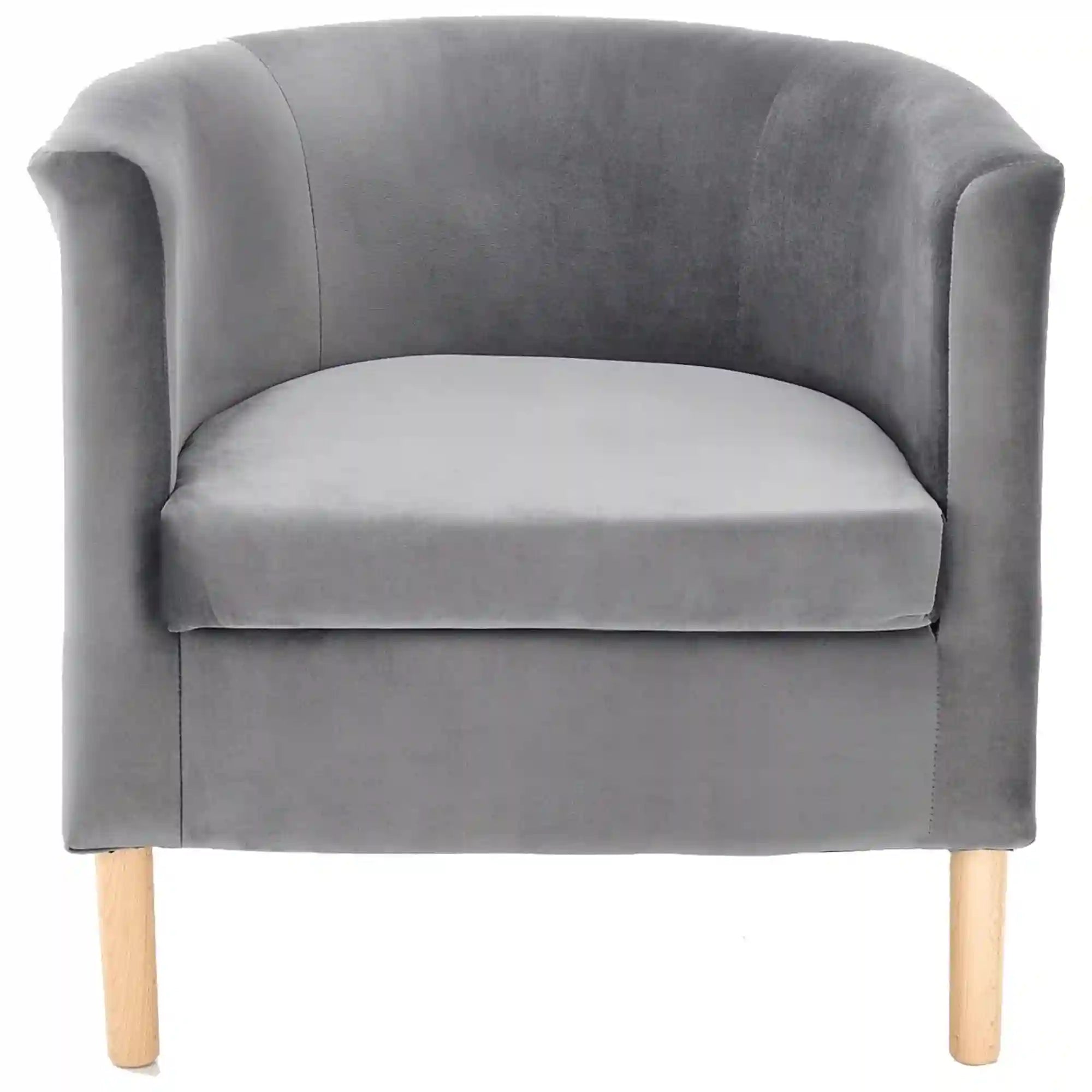 Fotoliu CLUBBY, stofa catifelata gri - Bluvel 14, 66x58x64 cm